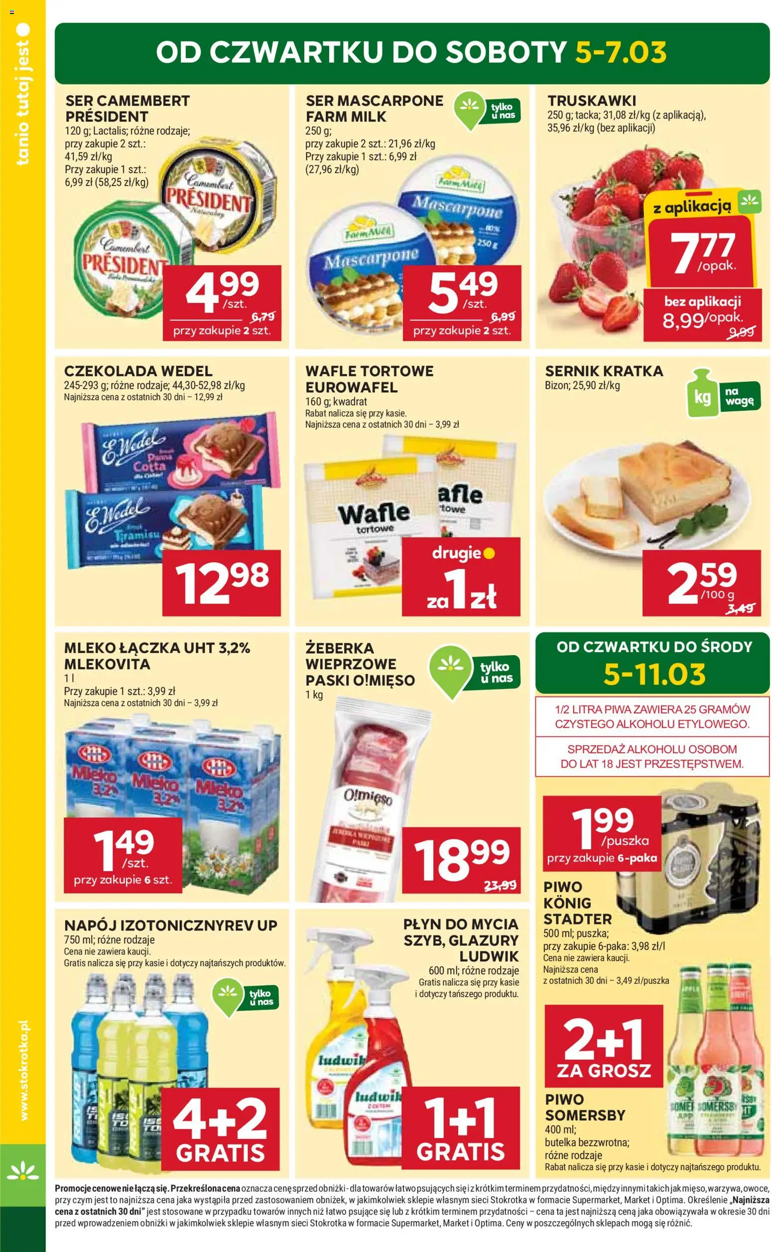 Stokrotka gazetka - Market od 05.03.2026 | Strona: 2 | Produkty: Wafle, Wafle tortowe, Piwo, Somersby