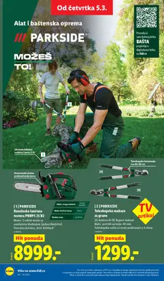 [2] PARKSIDE Teleskopske makaze za grane, [A] Amboss ili [B] Bypass makaze Maks. prečnik sečenja: 40 mm Teleskopska ručka se može podešavati u 5 nivoa - pregled Lidl kataloga - važi od 05.03.2026 | Strana: 82 | Proizvode: Parkside, Makaze