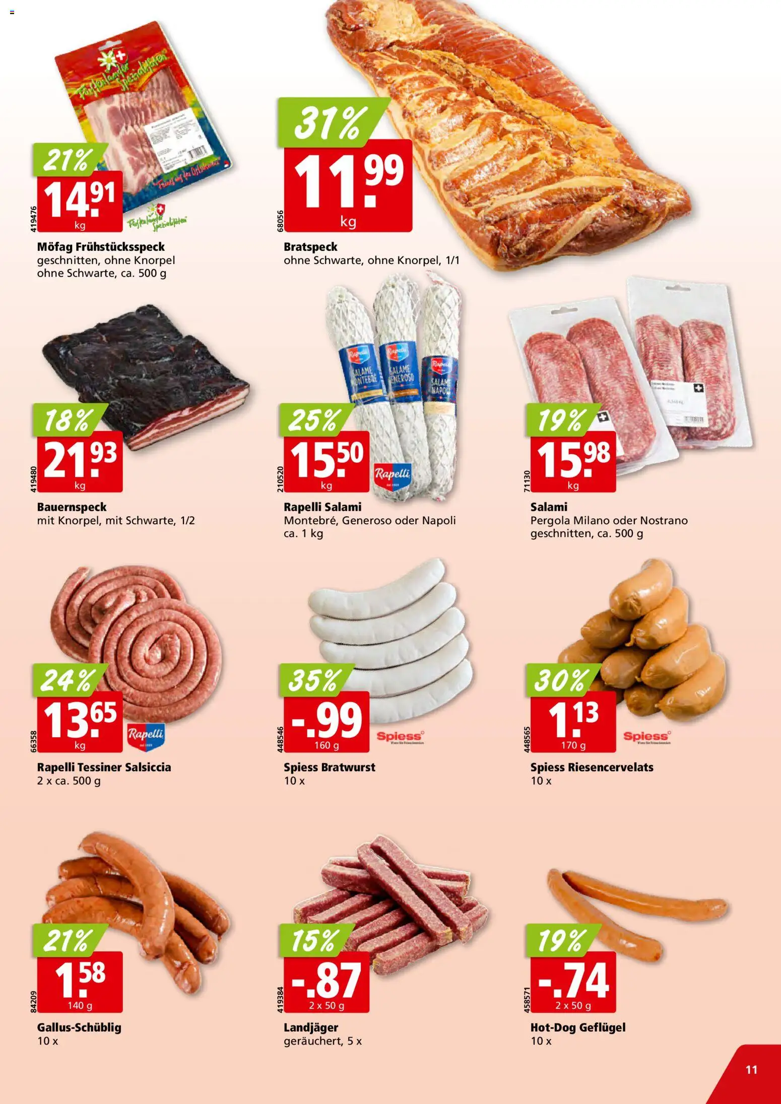 Aligro aktionen – gültig ab 30.03.2026 | Seite: 11 | Produkte: Salami