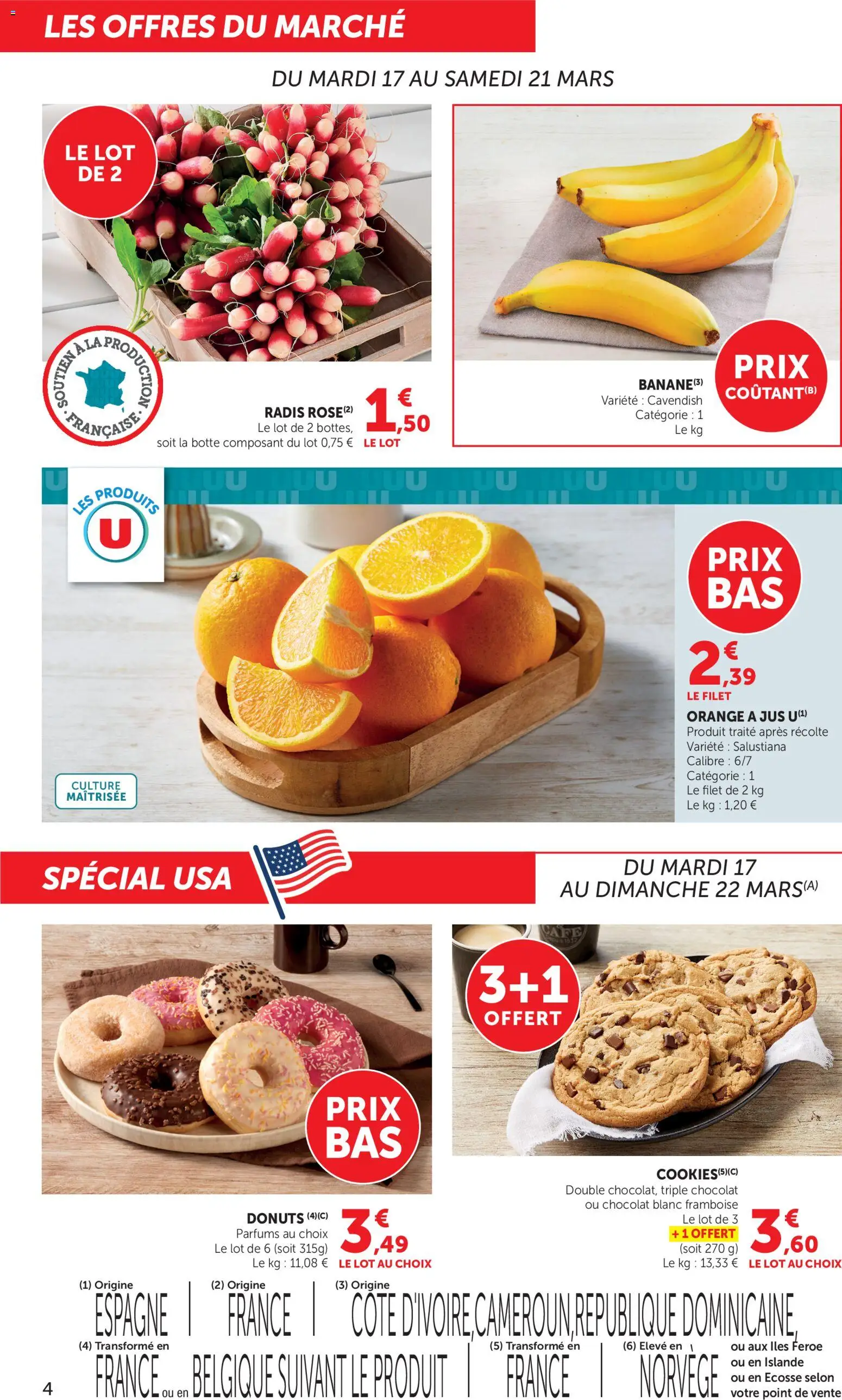 {H1} | Page: 4 | Produits: Orange a Jus, Radis, Chocolat, Jus