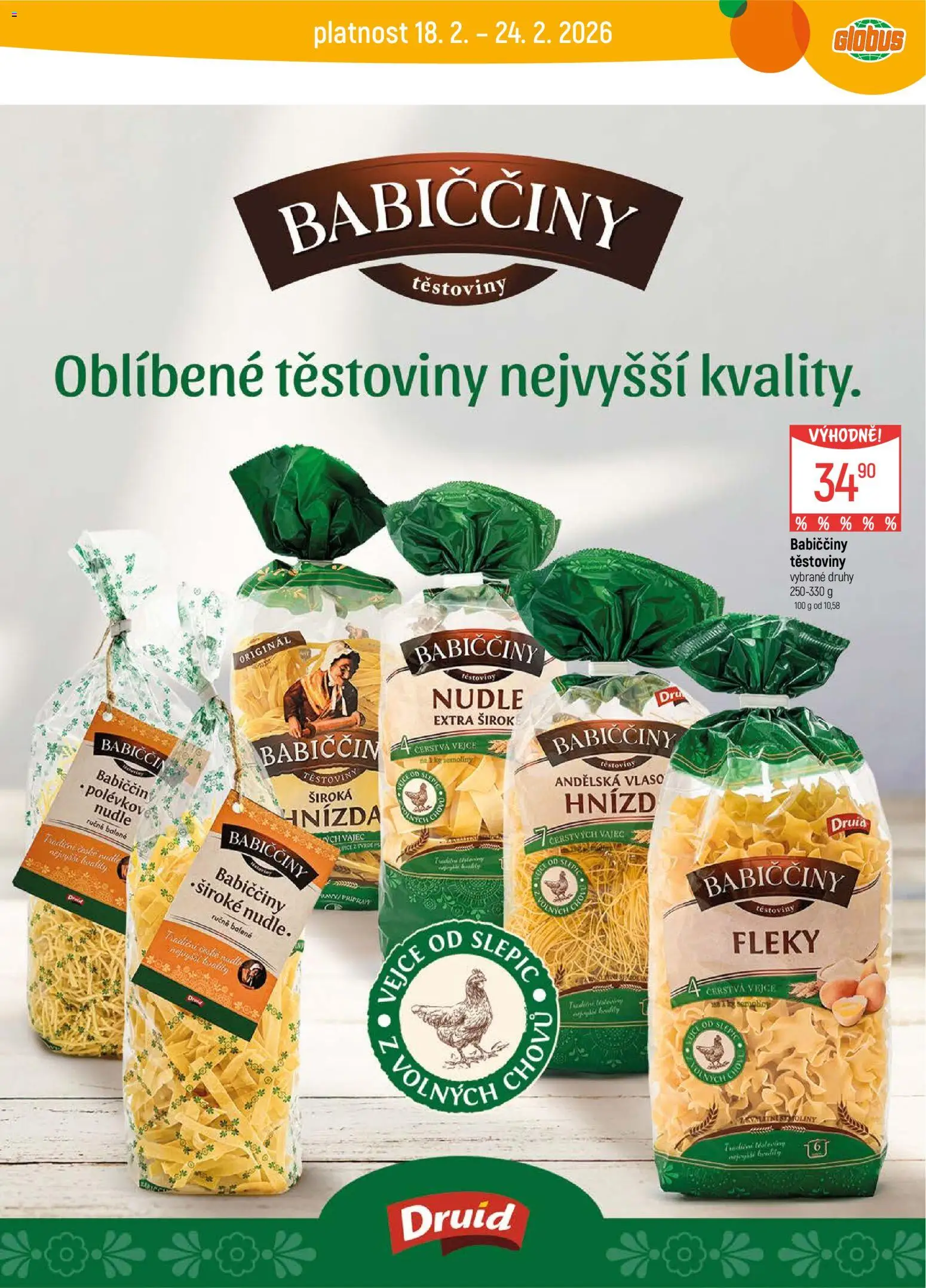 Globus leták - Havířov od 18.02.2026 | Strana: 27 | Produkty: Globus, Vejce, Těstoviny, Nudle