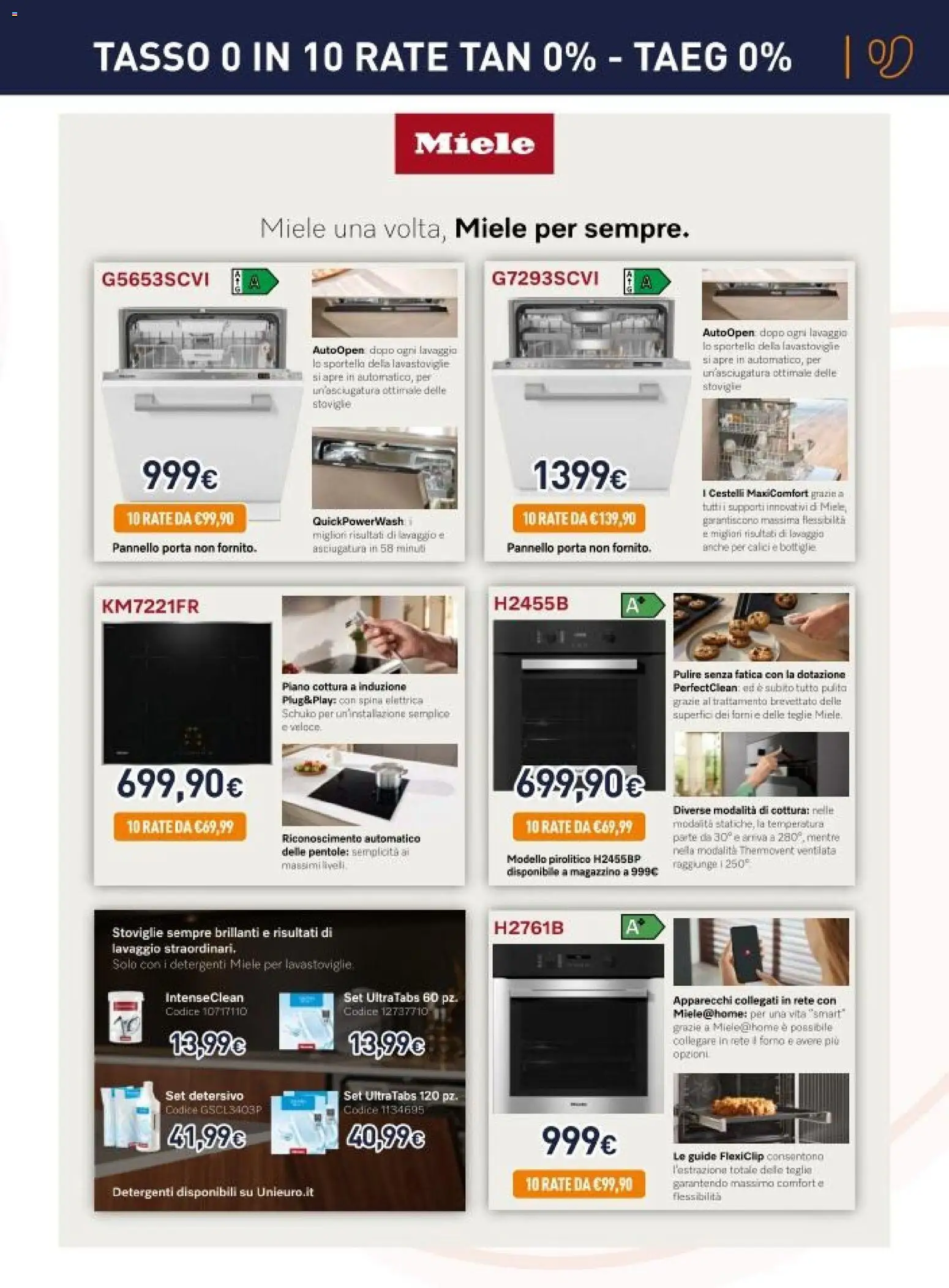 Volantino Unieuro del 27.10.2025 | Pagina: 7 | Prodotti: Teglia, Piano cottura, Forno, Miele