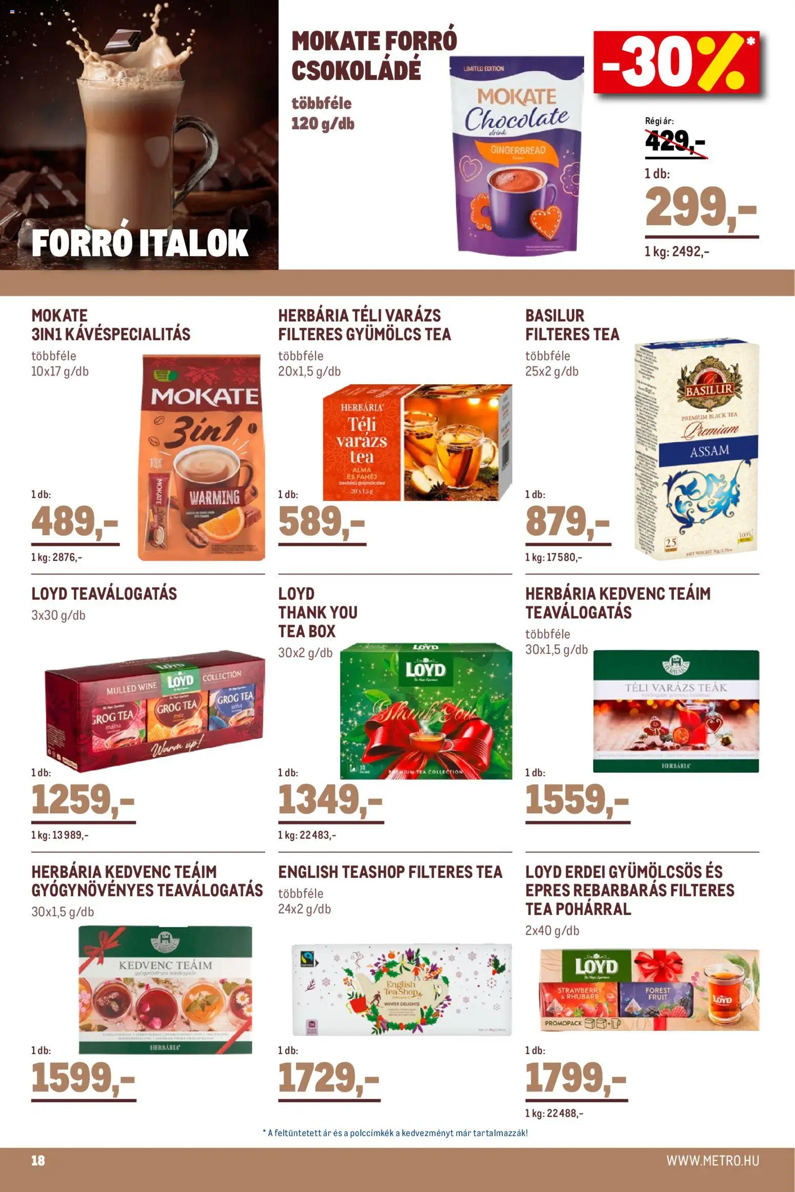 Metro akciós ujság - amely érvényes a következő dátumtól: 02.11.2025 | Oldal: 18 | Termékek: Gyümölcs, Csokoládé, Tea, Fahéj