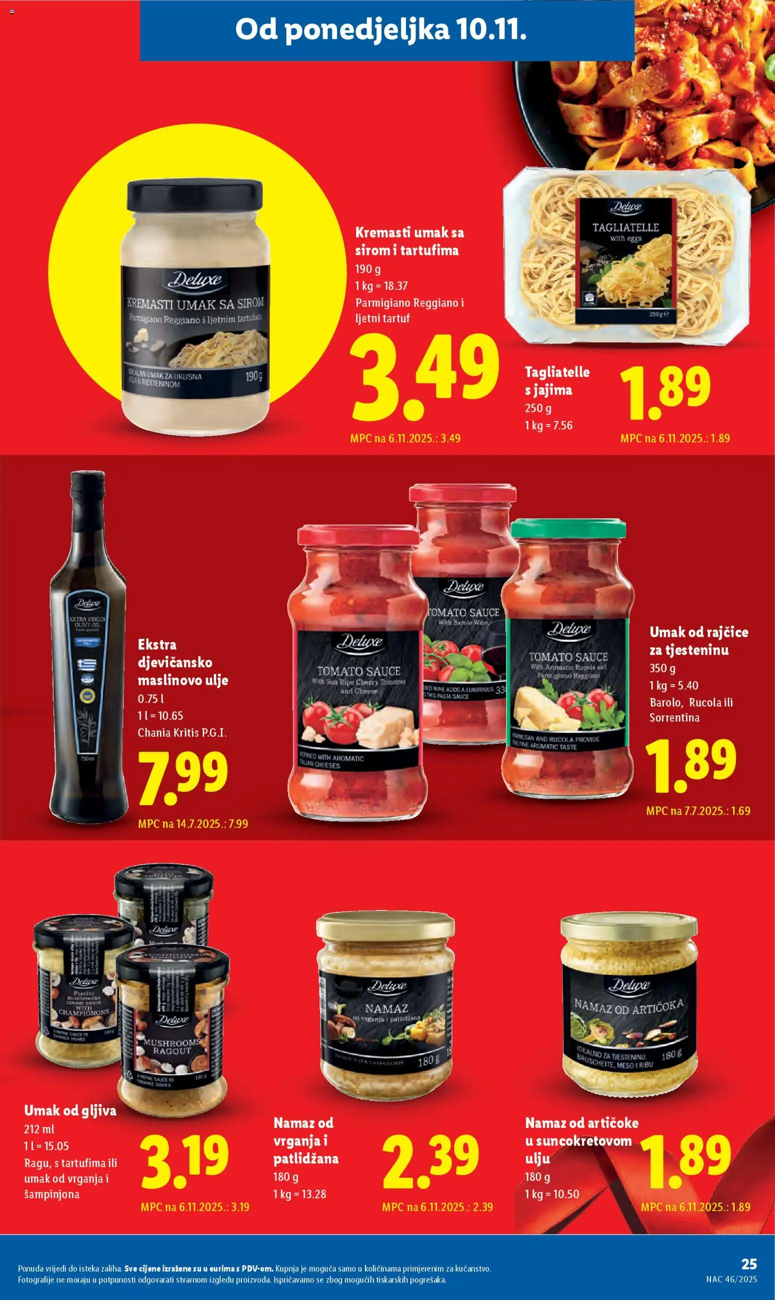 Lidl katalog | vrijedi od 10.11.2025 | Stranica: 25 | Proizvodi: Meso, Rajčice, Pasta, Namaz