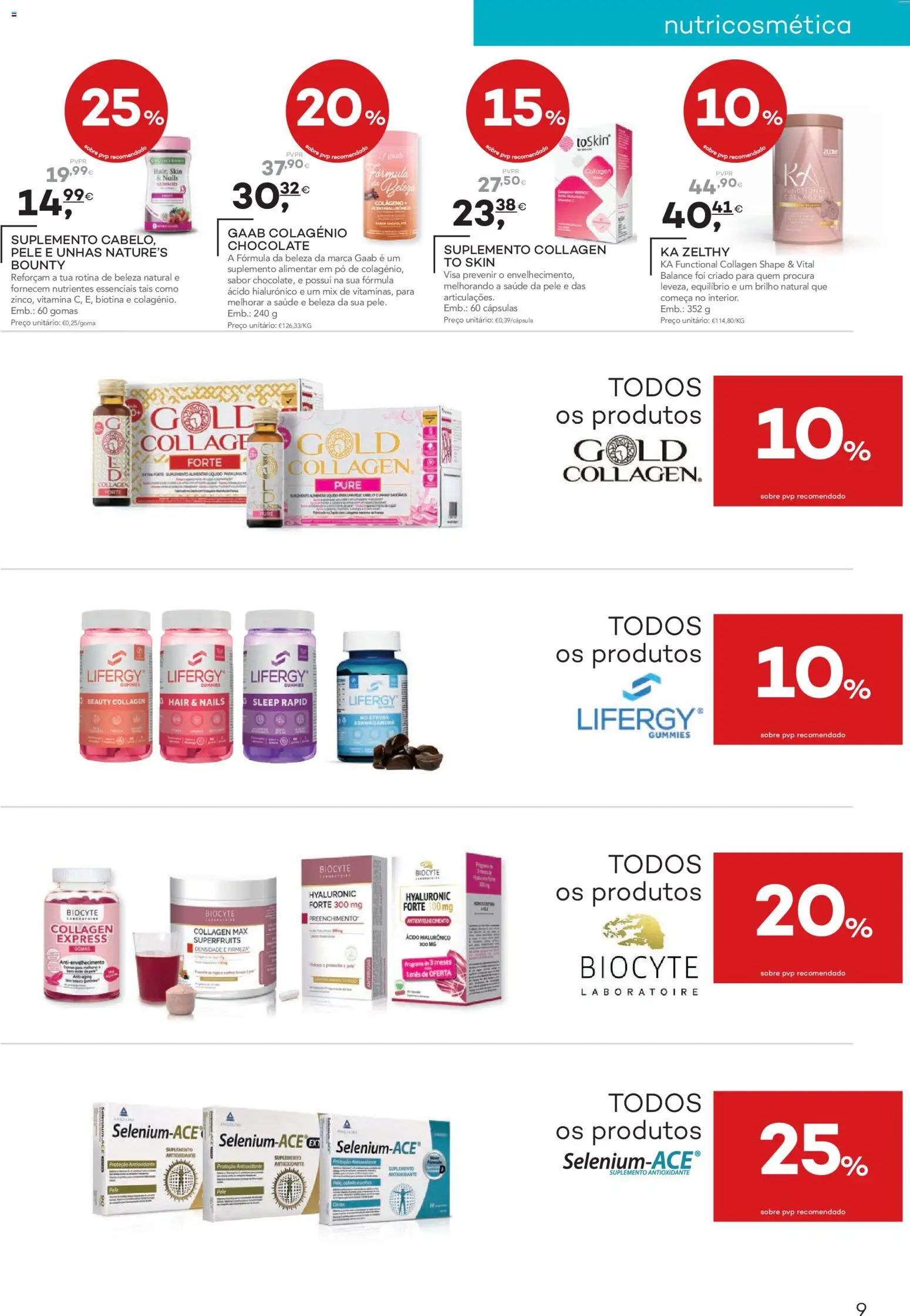 Well’s folheto │ válido de 10.02.2026 | Página: 9 | Produtos: Pó, Colágeno, Chocolate, Gomas