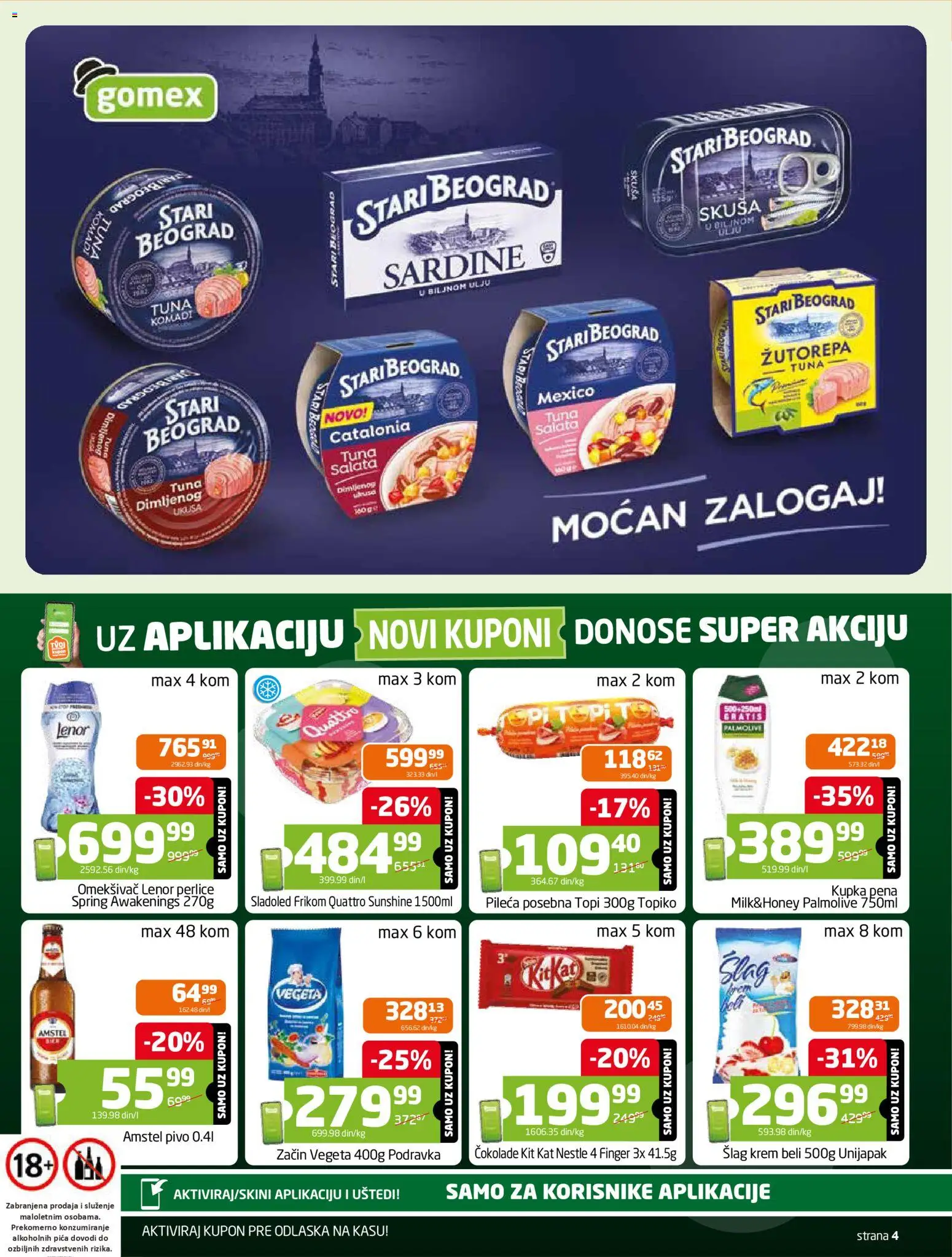 Gomex katalog - važi od 03.12.2025 | Strana: 4 | Proizvode: Lenor, Šlag, Palmolive, Amstel