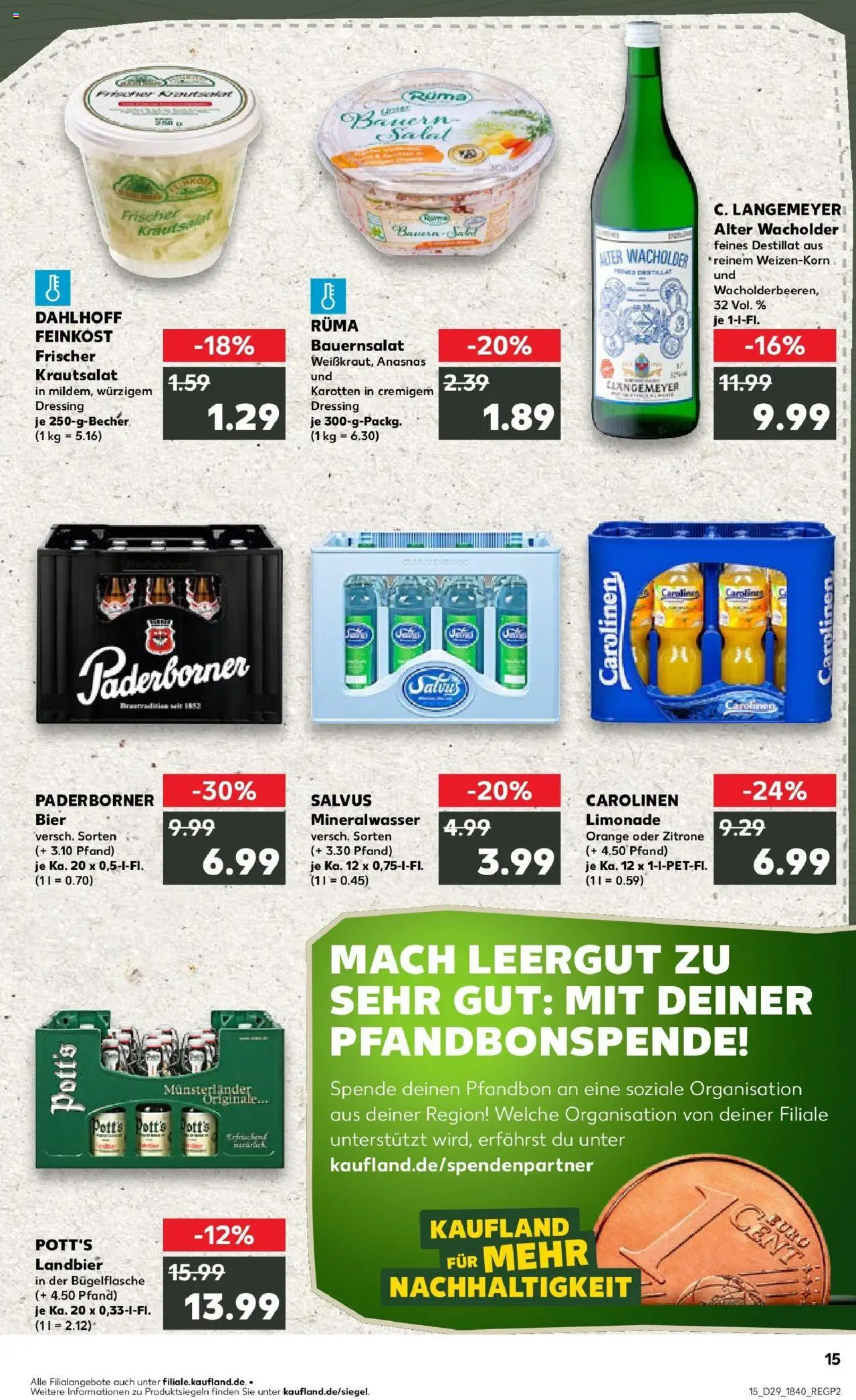 Kaufland prospekt Lengerich	 - gültig ab dem 16.07.2025 | Seite: 15 | Produkte: Dressing, Mineralwasser, Zitrone, Salat