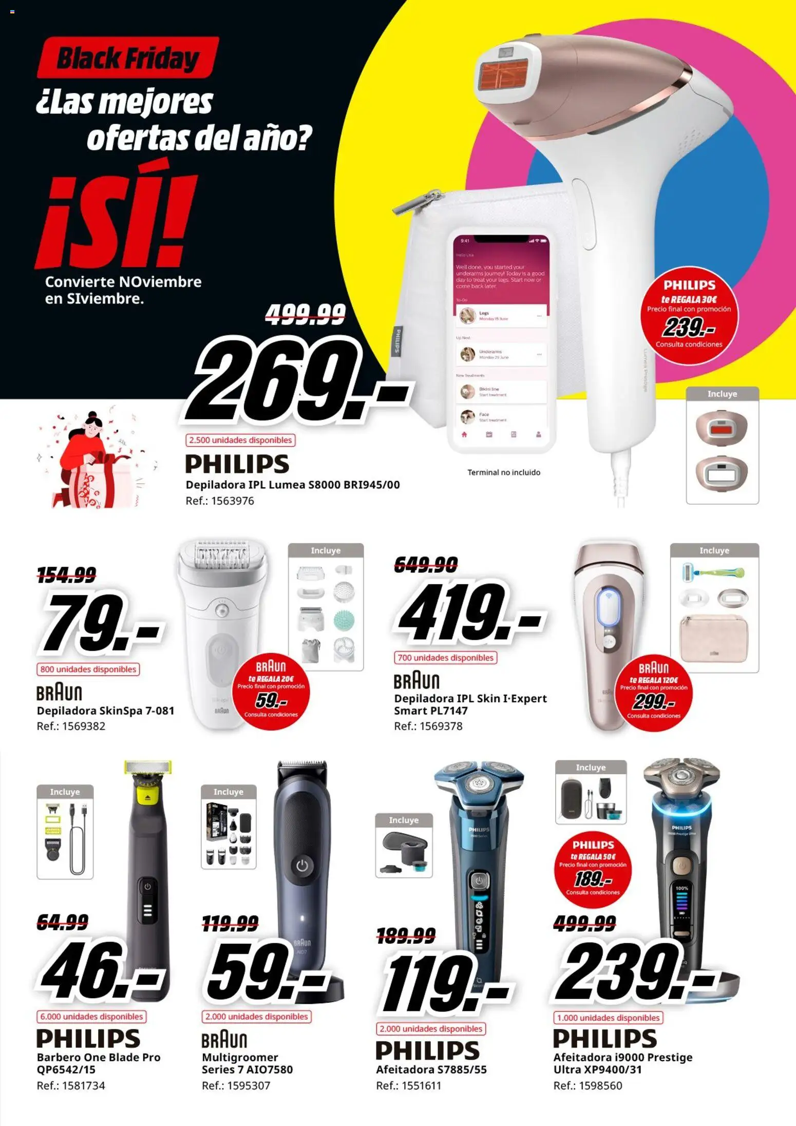 Media Markt Black Friday │ válido desde el 21.11.2025 | Página: 6 | Productos: Té, Afeitadora, Depiladora