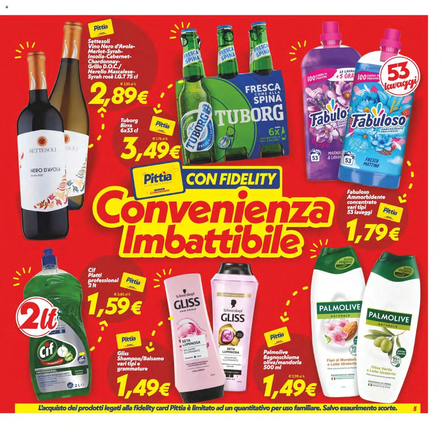 Volantino SuperConveniente del 06.03.2026 | Pagina: 5 | Prodotti: Shampoo, Bagnoschiuma, Detergente, Mandorle