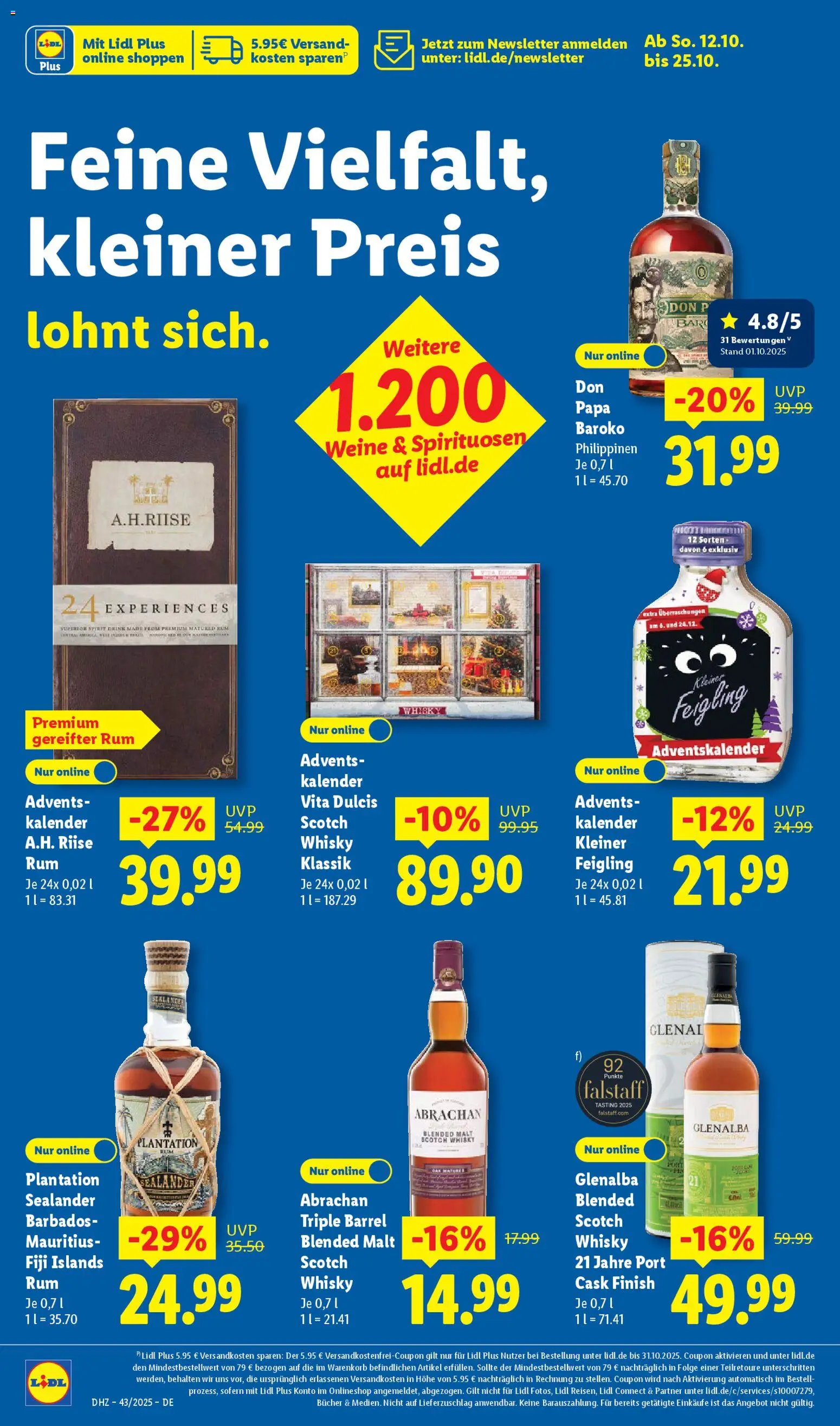 Lidl - Prospekt – gültig ab 20.10.2025 | Seite: 62 | Produkte: Whisky, Rum, Finish