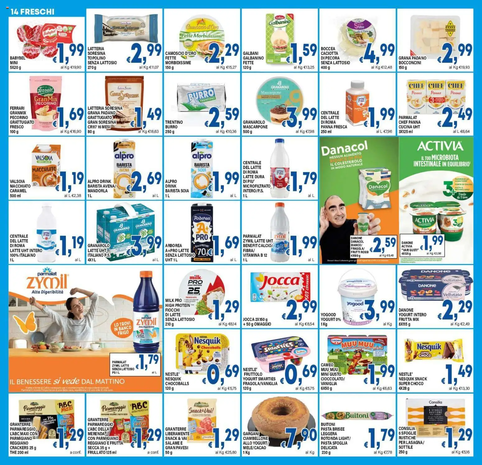 Volantino DEM del 16.01.2026 | Pagina: 14 | Prodotti: Yogurt, Crackers, Grana Padano, Pasta brisée