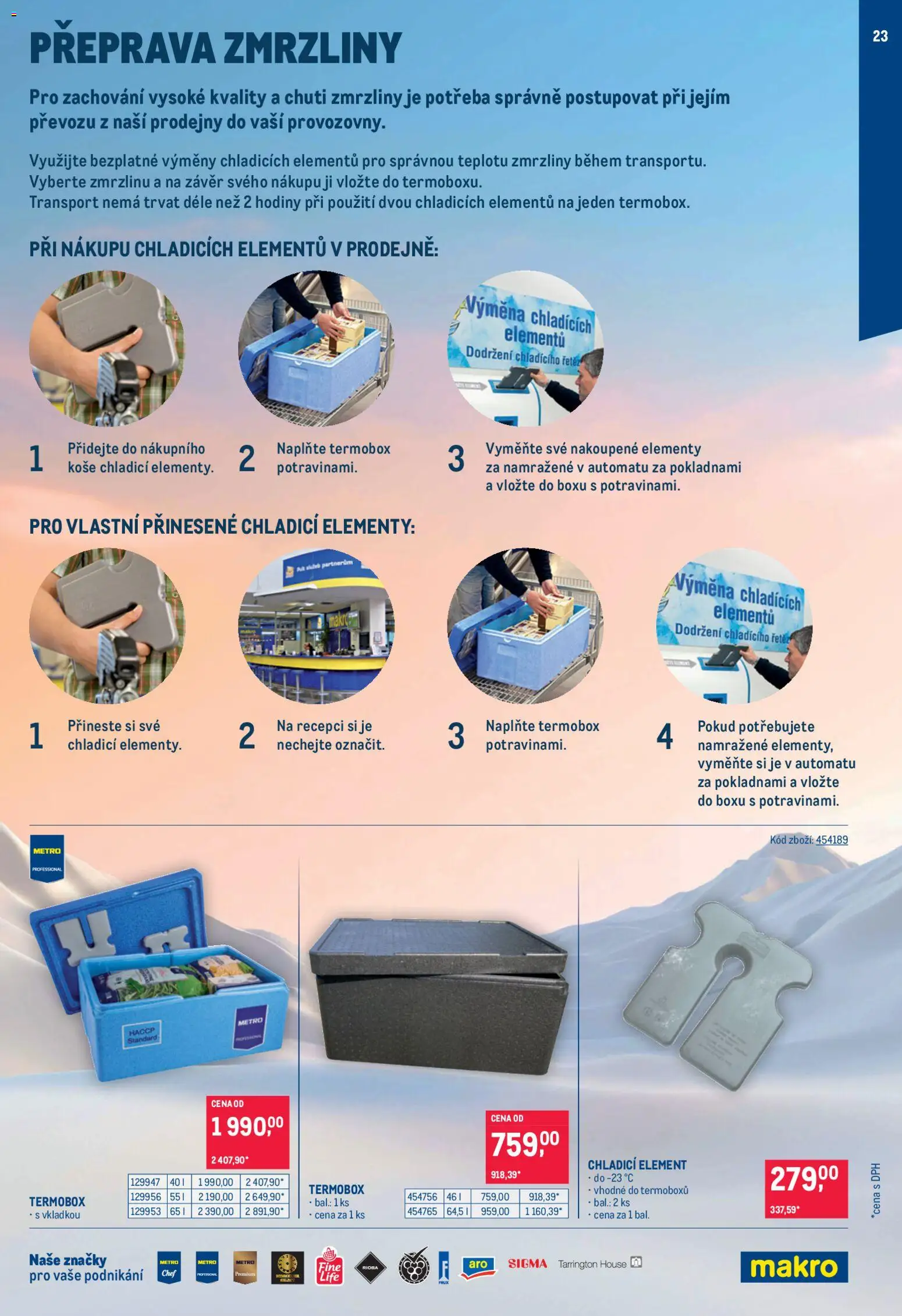 Makro leták - Zmrzliny od 22.04.2026 | Strana: 23 | Produkty: Termobox, Zmrzliny, Hodiny