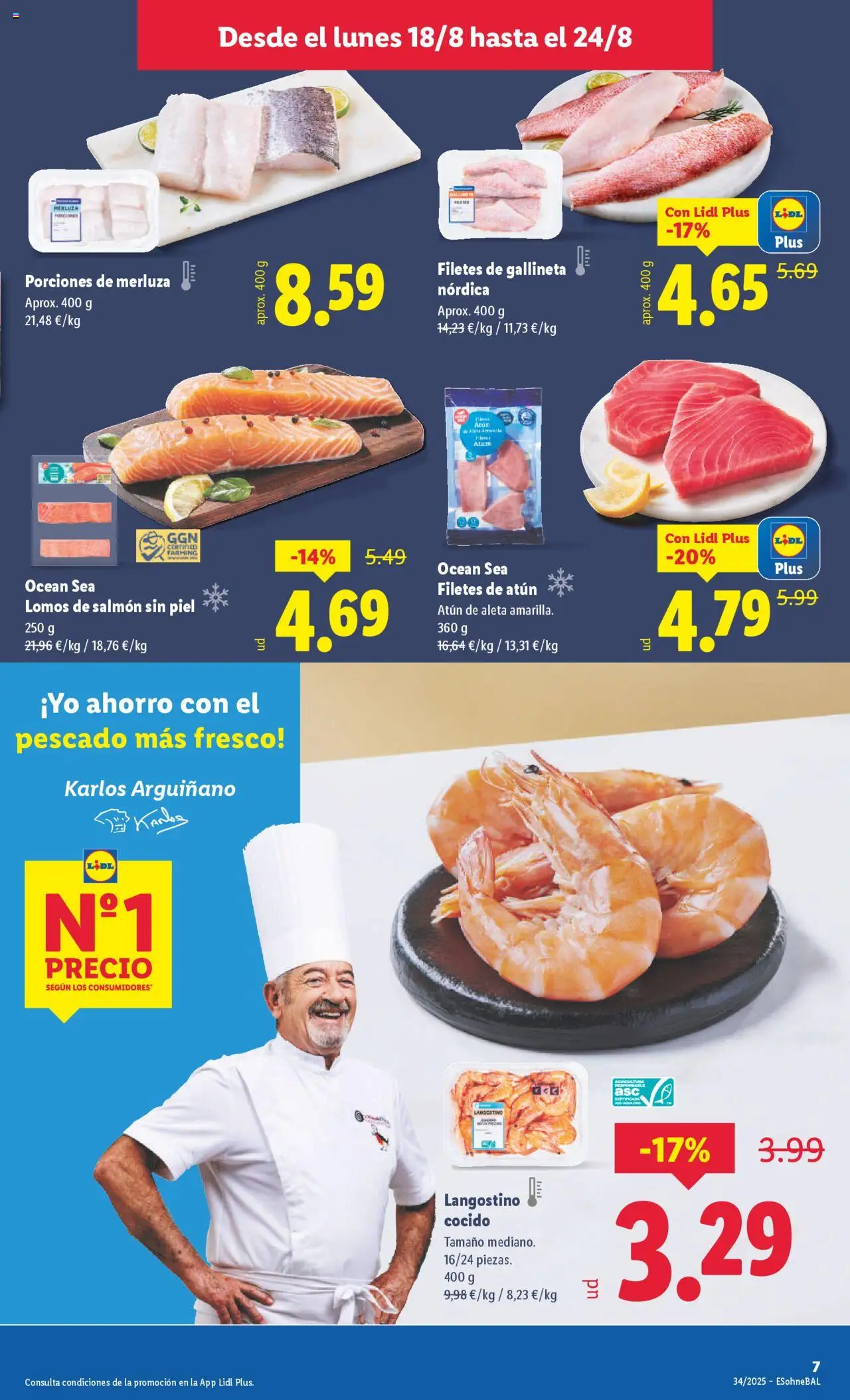 Lidl catálogo BCN │ válido desde el 18.08.2025 | Página: 11 | Productos: Pescado, Langostino