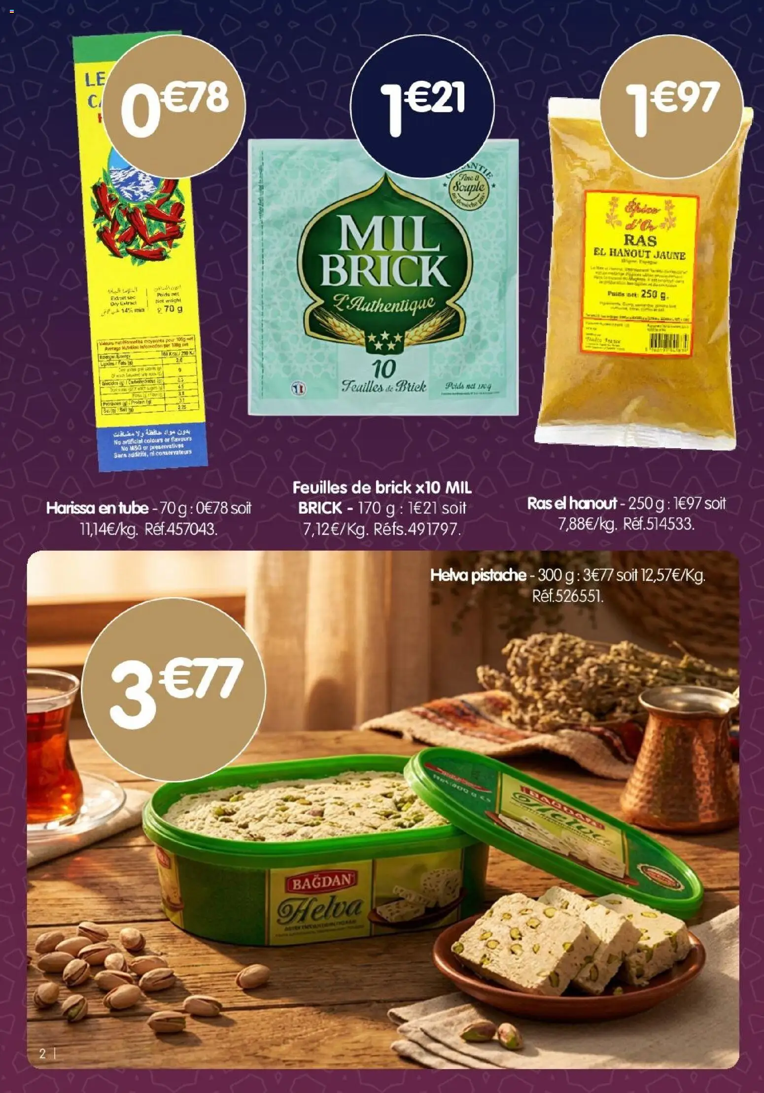 {H1} | Page: 2 | Produits: Harissa, Poids, Feuilles de brick, Harissa en tube