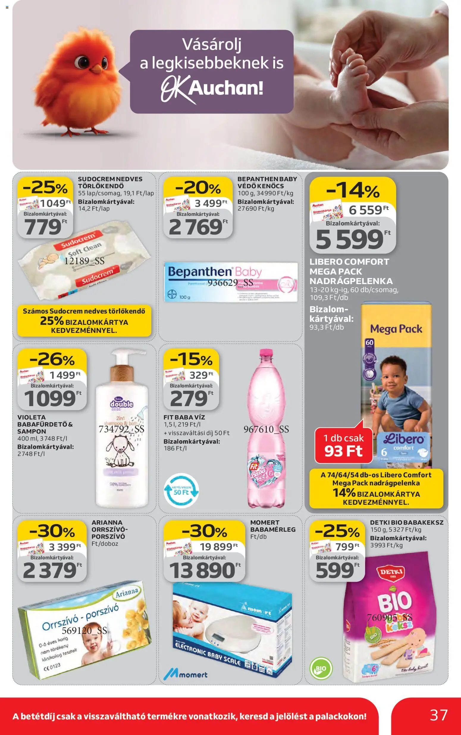 Auchan akciós ujság - amely érvényes a következő dátumtól: 12.02.2026 | Oldal: 37 | Termékek: Porszívó, Törlőkendő, Nedves törlőkendő, Sampon