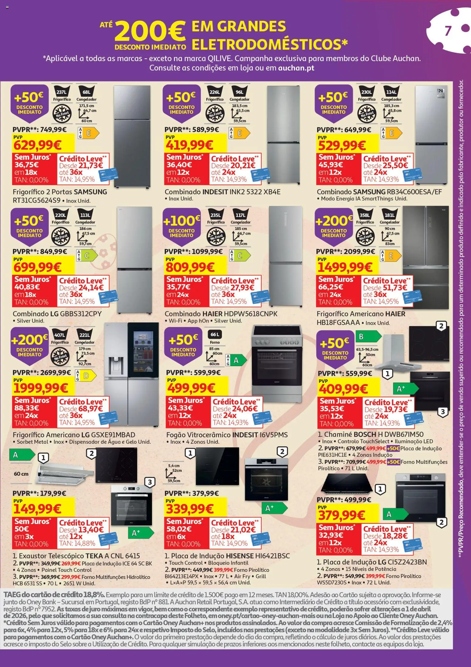 Auchan - Tecno Páscoa │ válido de 13.03.2026 | Página: 7 | Produtos: Agua, Congelador, Fogão, Portas