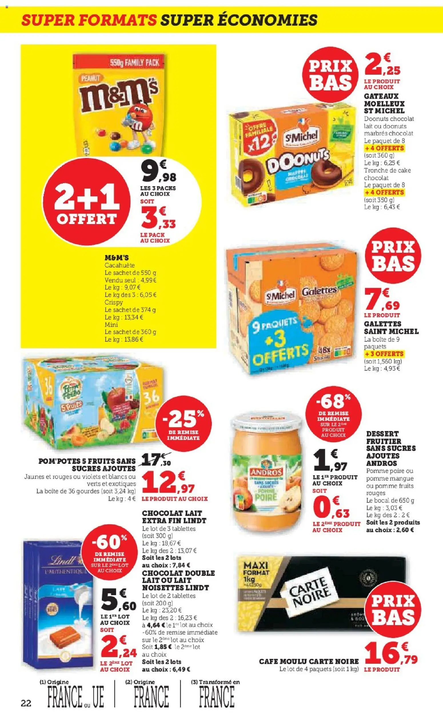 {H1} | Page: 22 | Produits: Pomme, Cafe moulu carte noire, Café moulu, Lait