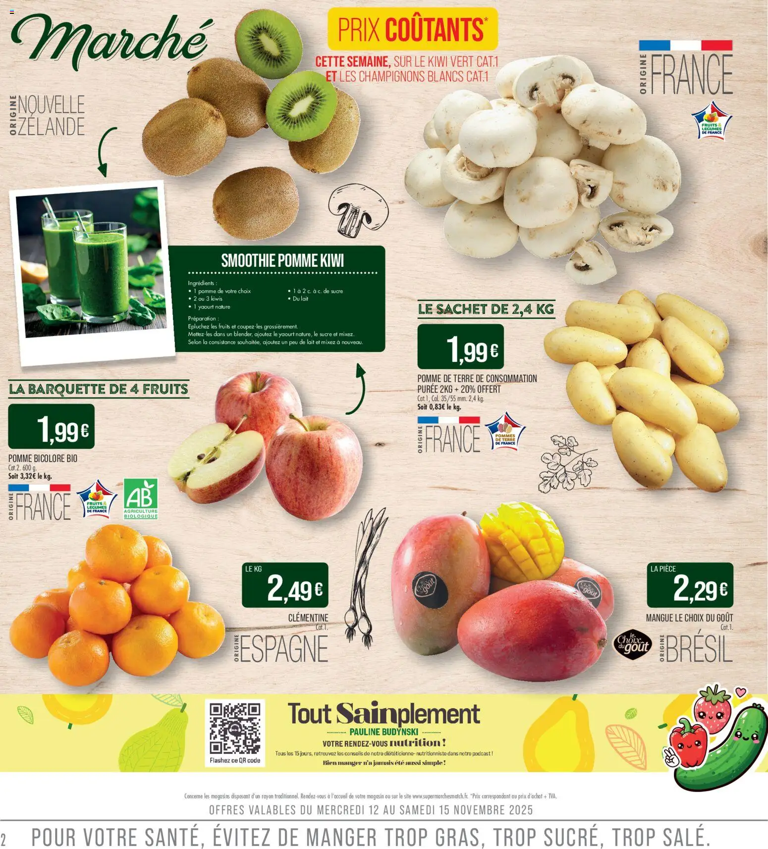 {H1} | Page: 2 | Produits: Sucre, Mangue, Pomme, Pomme de terre de consommation