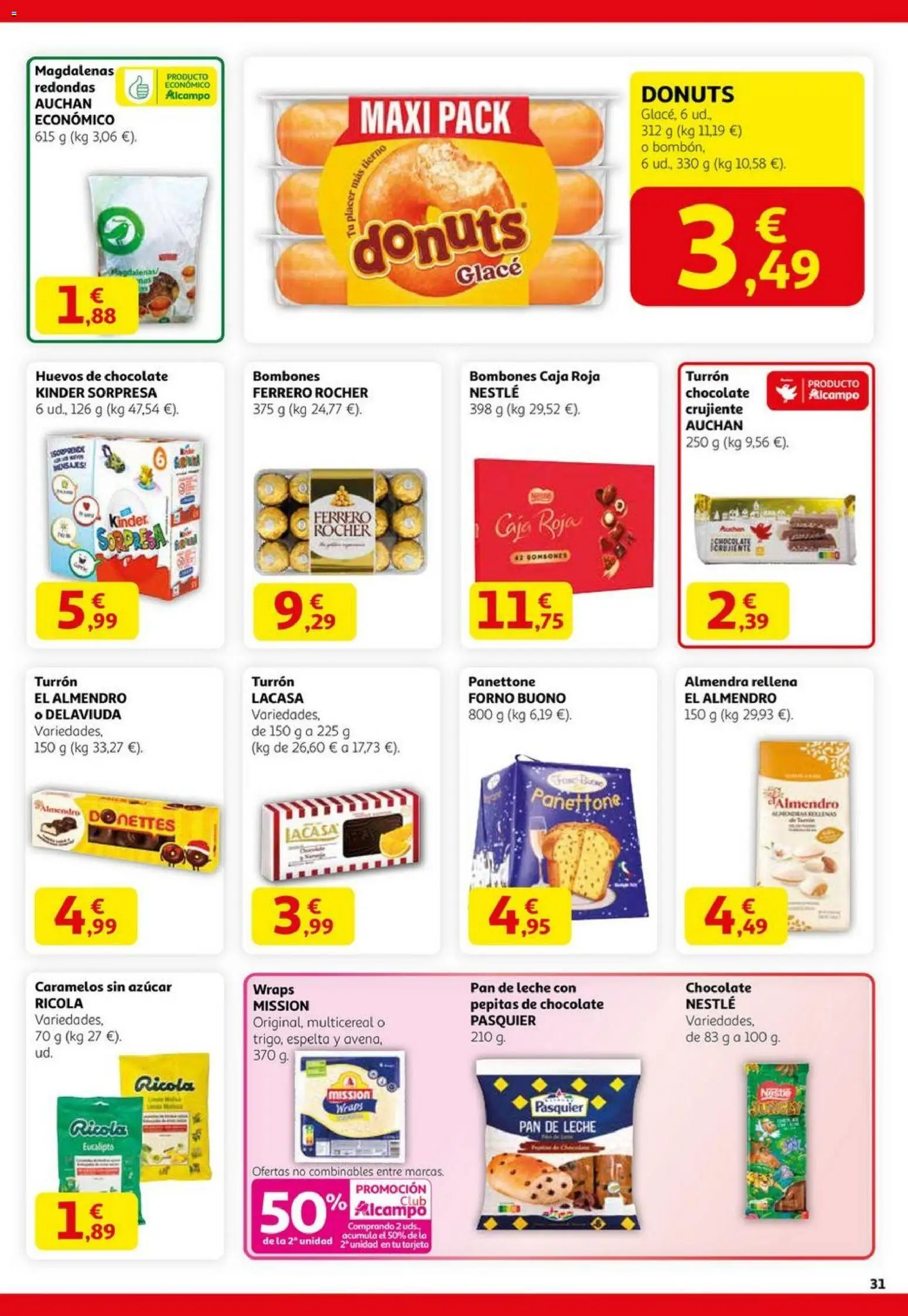 Alcampo - Black Friday  │ válido desde el 06.11.2025 | Página: 31 | Productos: Leche, Pan de leche, Donuts, Caja