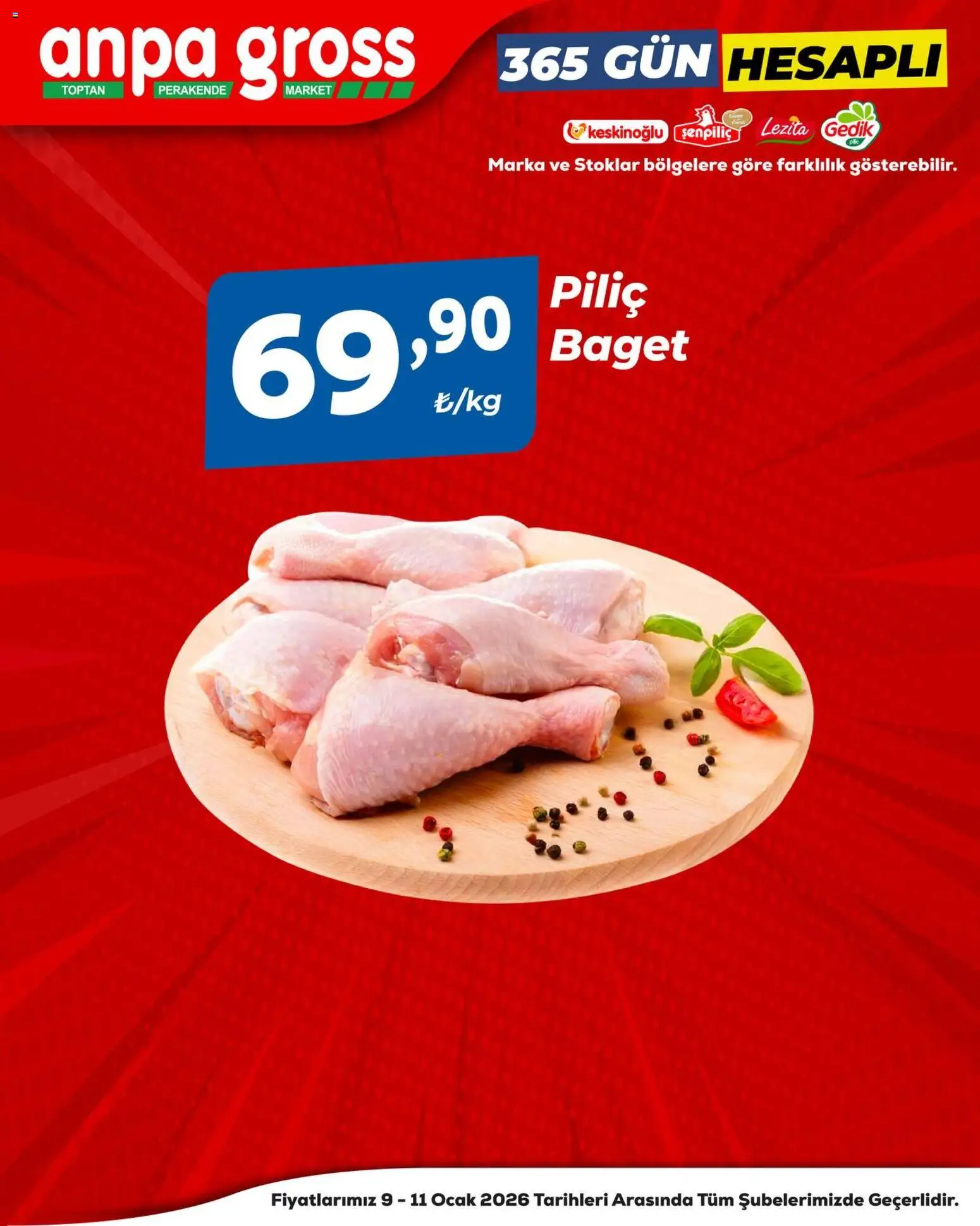 Anpa Gross Piliçte Tazelik - 09.01.2026 tarihinden itibaren geçerlidir | Sayfa: 8 | Ürünler: Piliç, Ocak