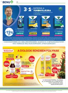 BENU Gyógyszertárak Akciós újság - amely érvényes a következő dátumtól: 01.10.2025 | Oldal: 28 | Termékek: Méz, Pezsgőtabletta, Citrom