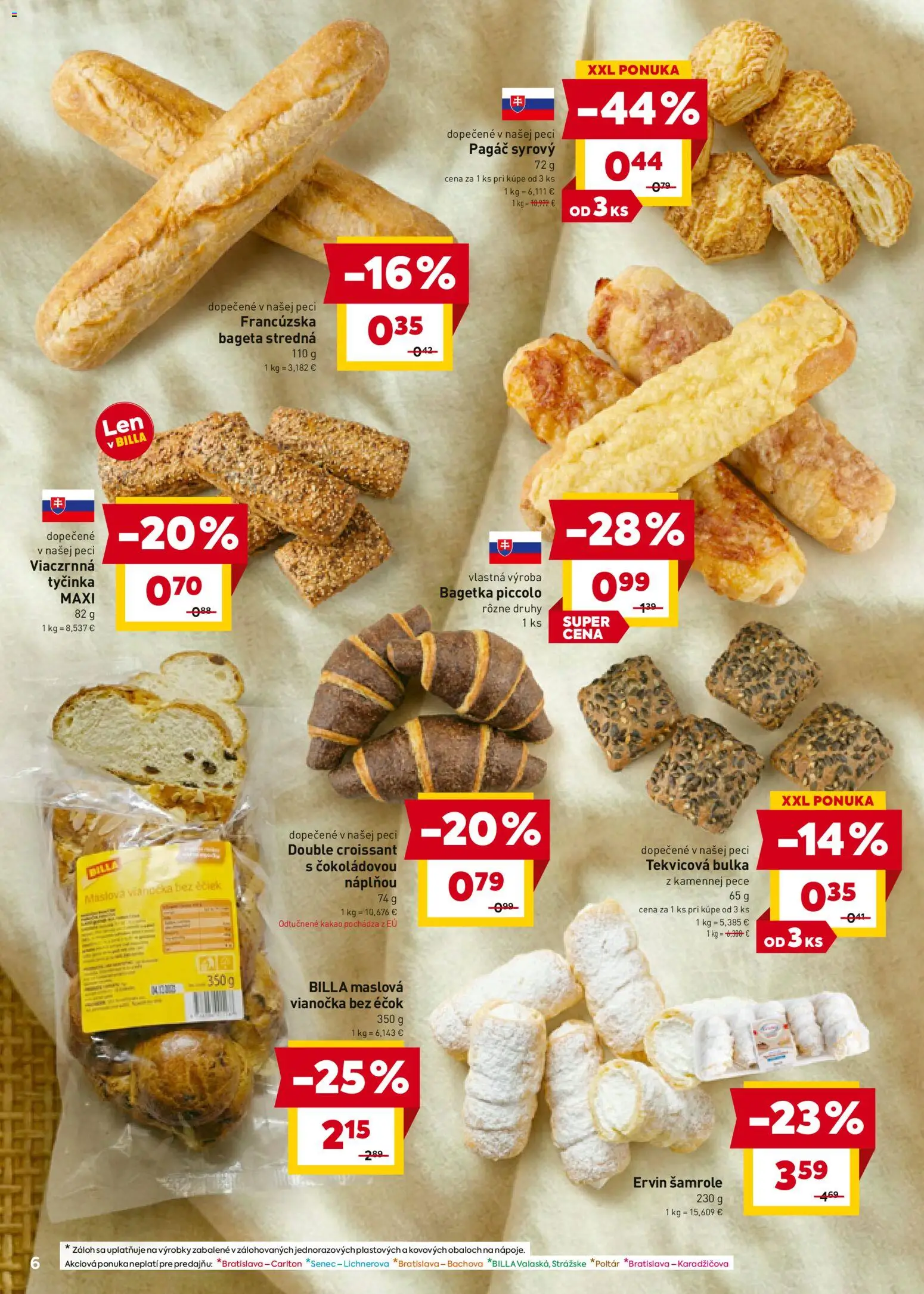 Nové Billa akcie – leták je platný od 25.02.2026 | Strana: 6 | Produkty: Croissant, Vianočka, Kakao