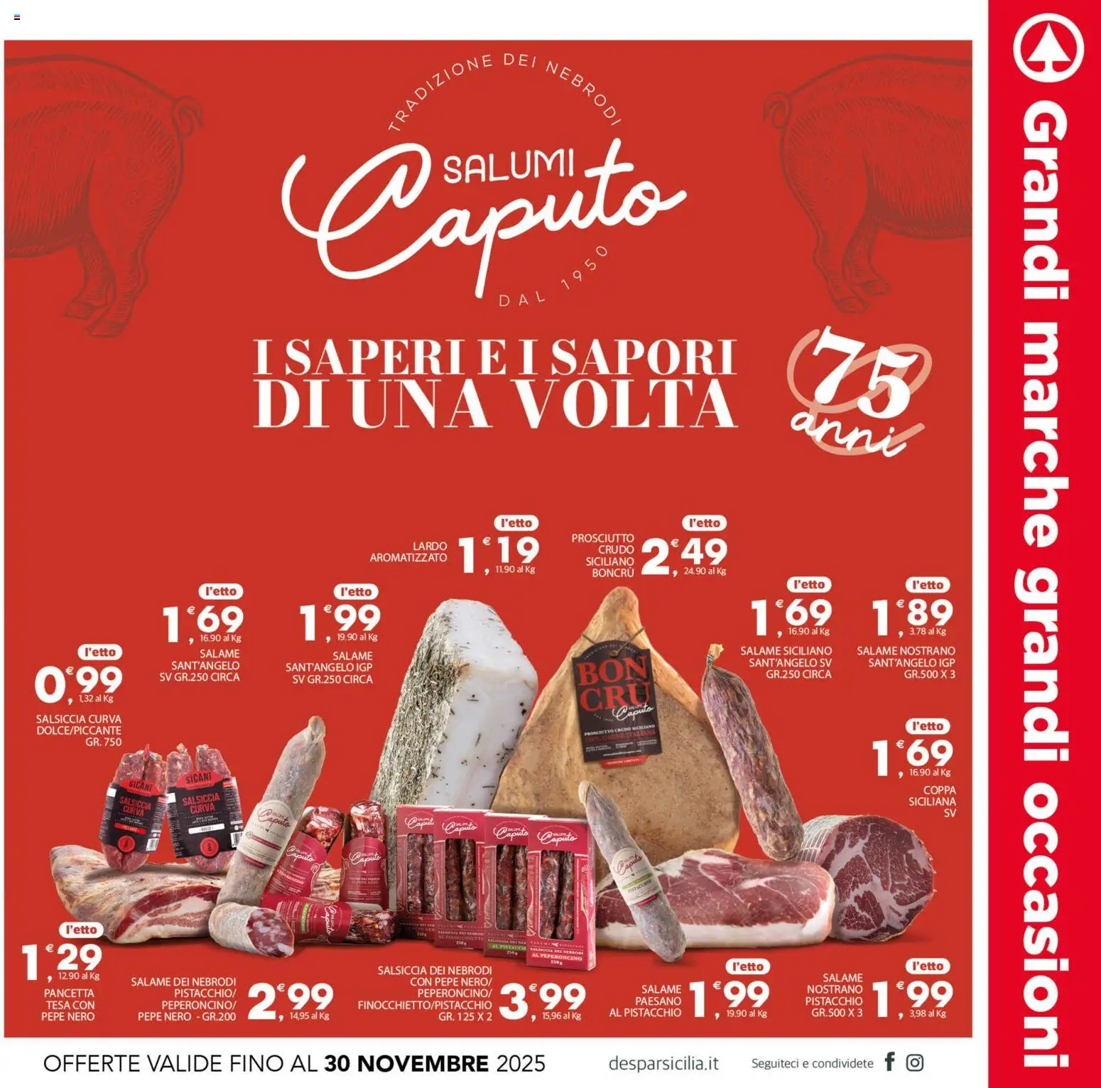 Volantino Interspar del 12.11.2025 | Pagina: 5 | Prodotti: Prosciutto Crudo, Salame, Prosciutto, Salsiccia