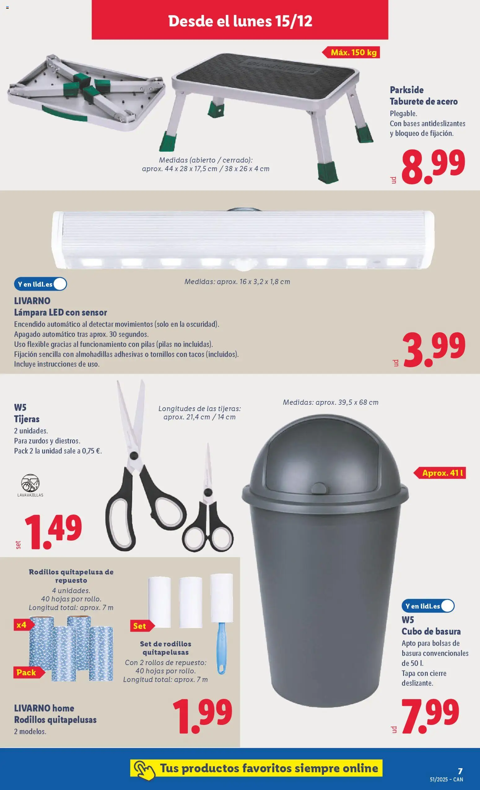 Lidl - Canarias │ válido desde el 15.12.2025 | Página: 11 | Productos: Tacos, Lavavajillas, Table pliante, Διακόπτης κυκλώματος