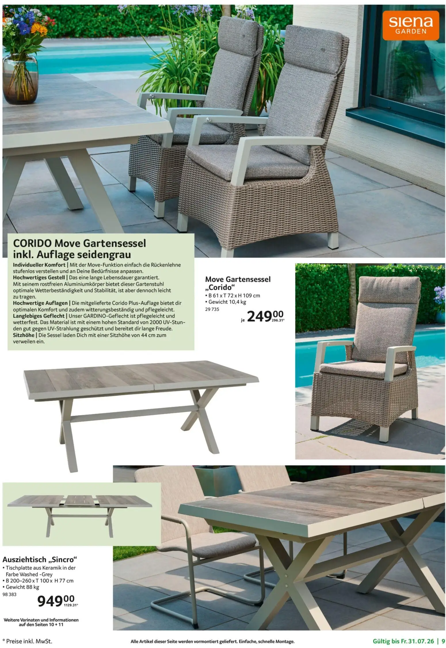 Selgros Garten Exklusiv – gültig ab 19.07.2026 | Seite: 9 | Produkte: Gewicht, Sessel