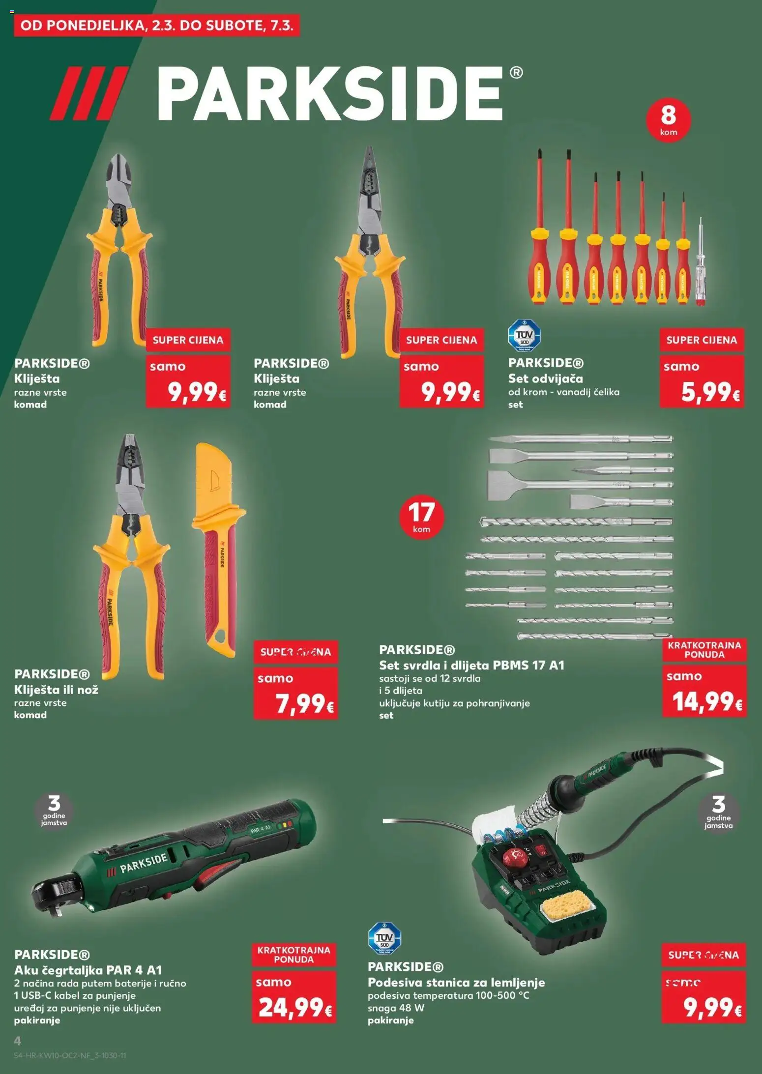 Kaufland katalog | vrijedi od 04.03.2026 | Stranica: 4 | Proizvodi: Nož, Baterije, Kliješta, Kabel