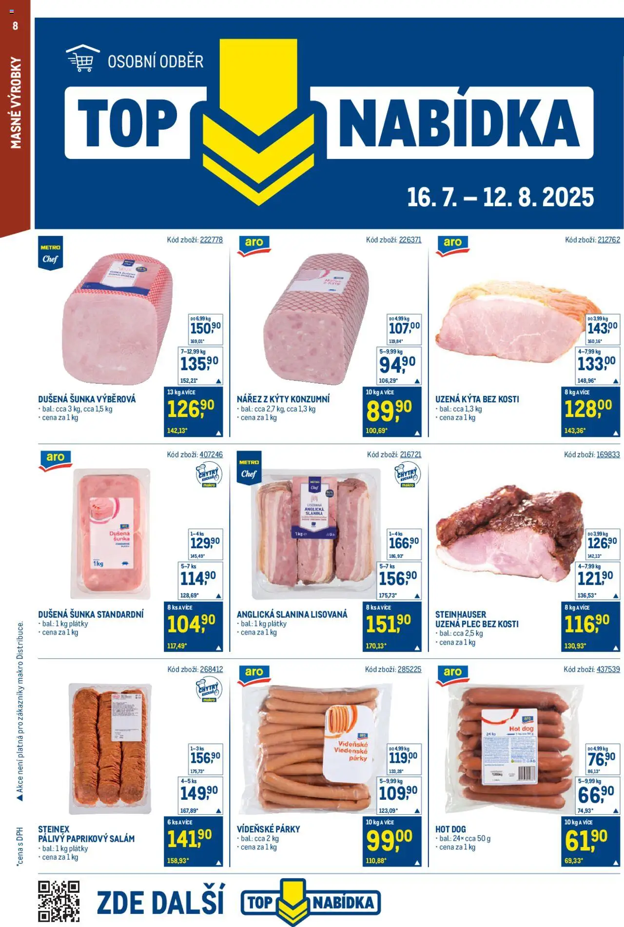 Makro leták - Gastronomie od 30.07.2025 | Strana: 8 | Produkty: Plec bez kosti, Párky, Kýta bez kosti, Kýta