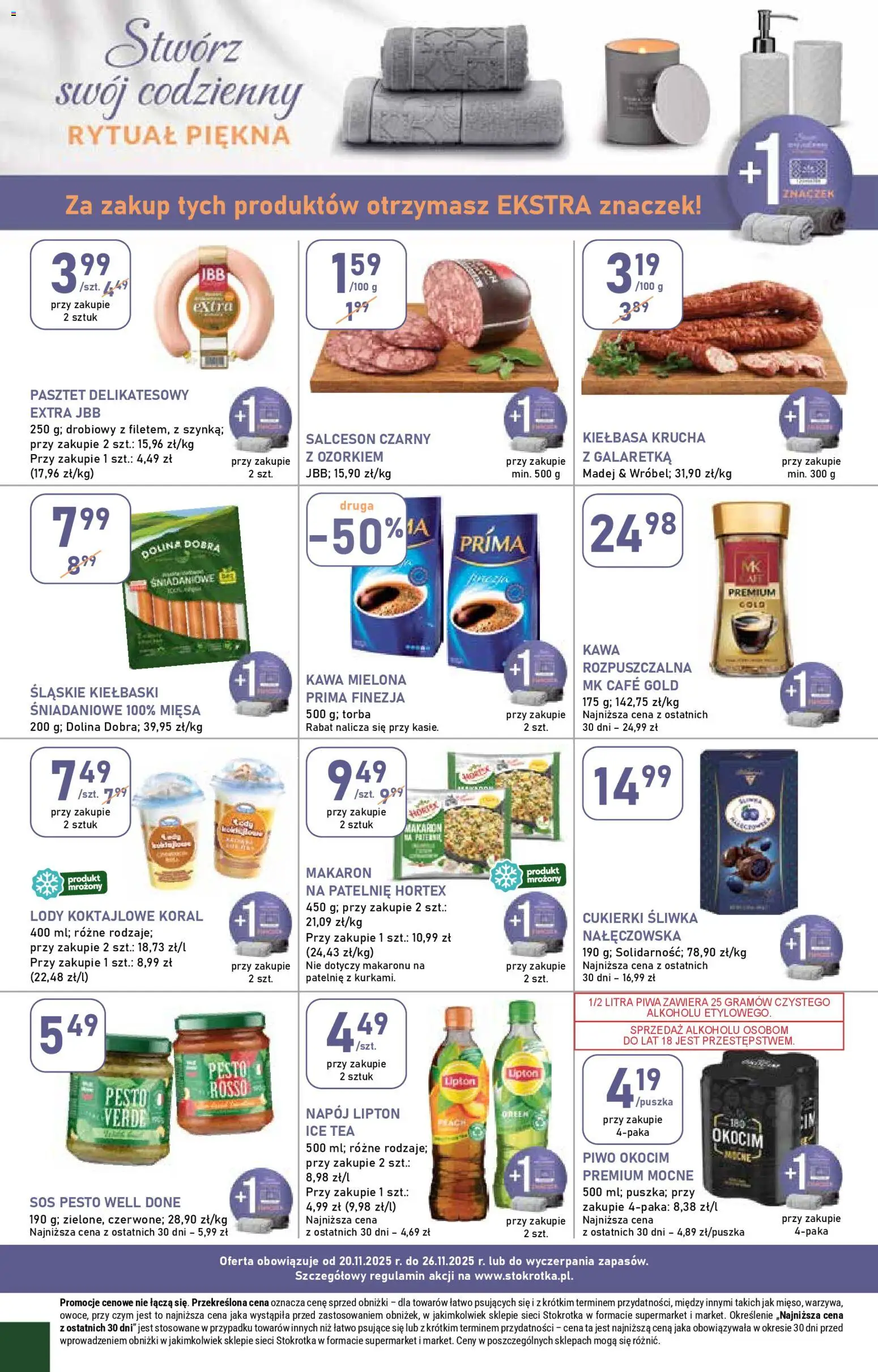 Stokrotka Gazetka - Market od 20.11.2025 | Strona: 16 | Produkty: Stokrotka, Kiełbaski, Pesto, Lody