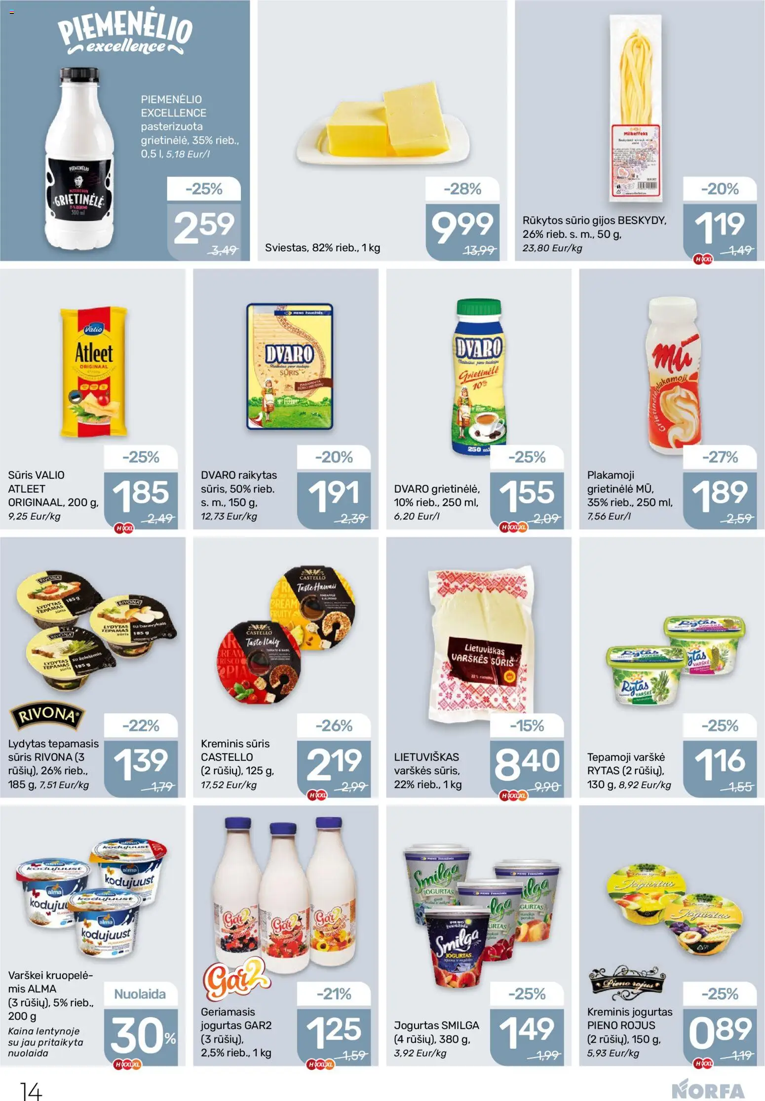 NORFA akcijos nuo 11.12.2025 | Puslapis: 14 | Prekių: Grietinėlė, Varškės sūris, Sūris, Varškė