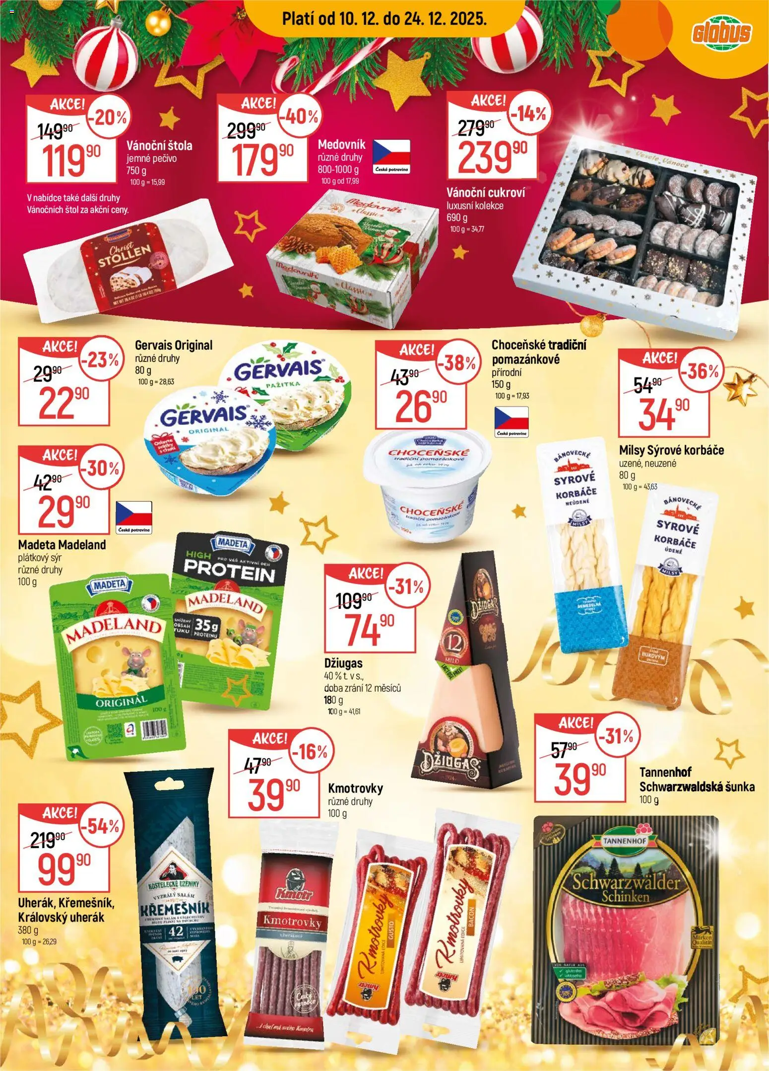 Globus leták - Plzeň od 10.12.2025 | Strana: 10 | Produkty: Salám, Madeland Madeta, Pečivo, Protein
