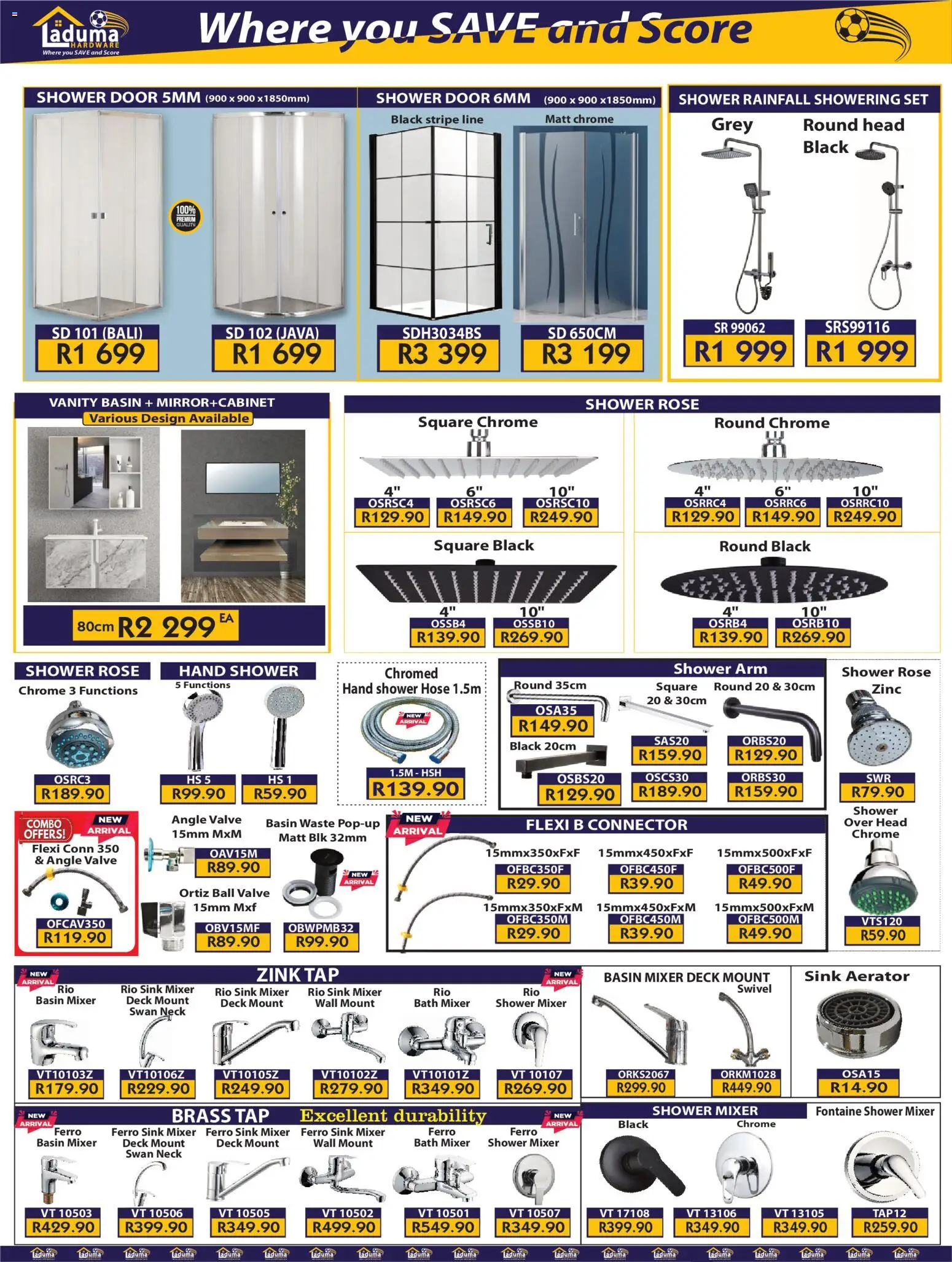 New Laduma Hardware catalogue – valid from 01.02.2026 | Page: 10 | Products: Mixer, Bath, Shower, Sink