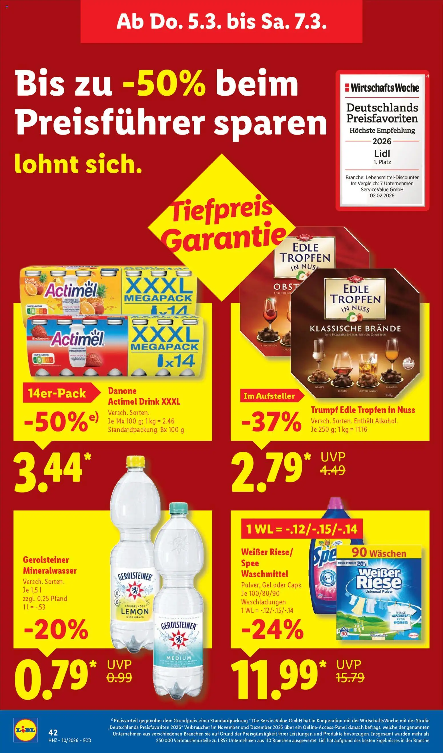 Lidl - Prospekt – gültig ab 02.03.2026 | Seite: 68 | Produkte: Actimel, Mineralwasser, Spee, Obst