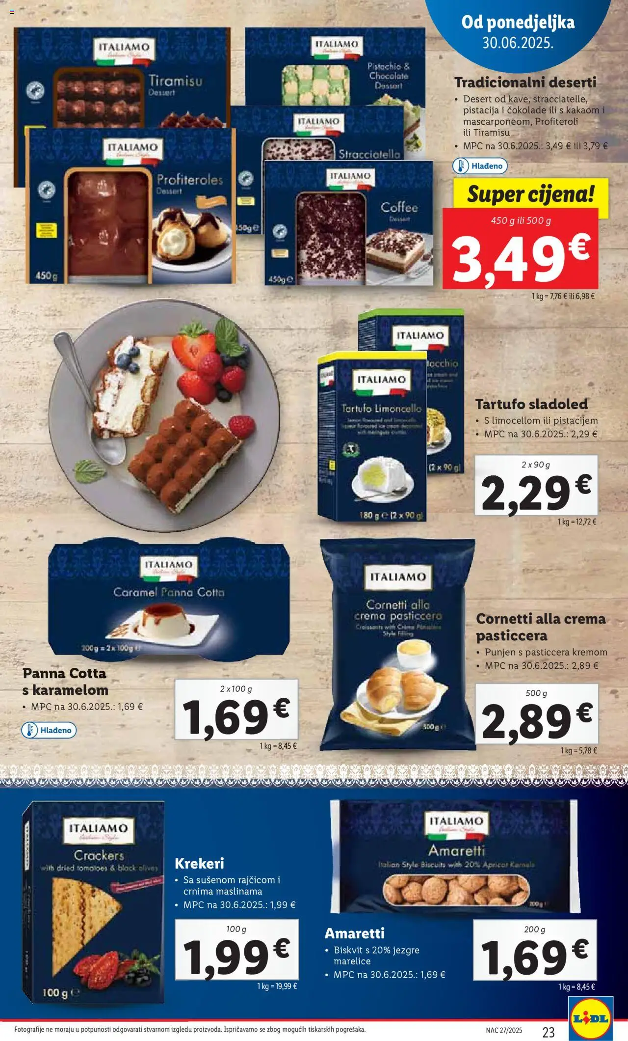 Lidl katalog | vrijedi od 30.06.2025 | Stranica: 23 | Proizvodi: Marelice, Sladoled, Krekeri