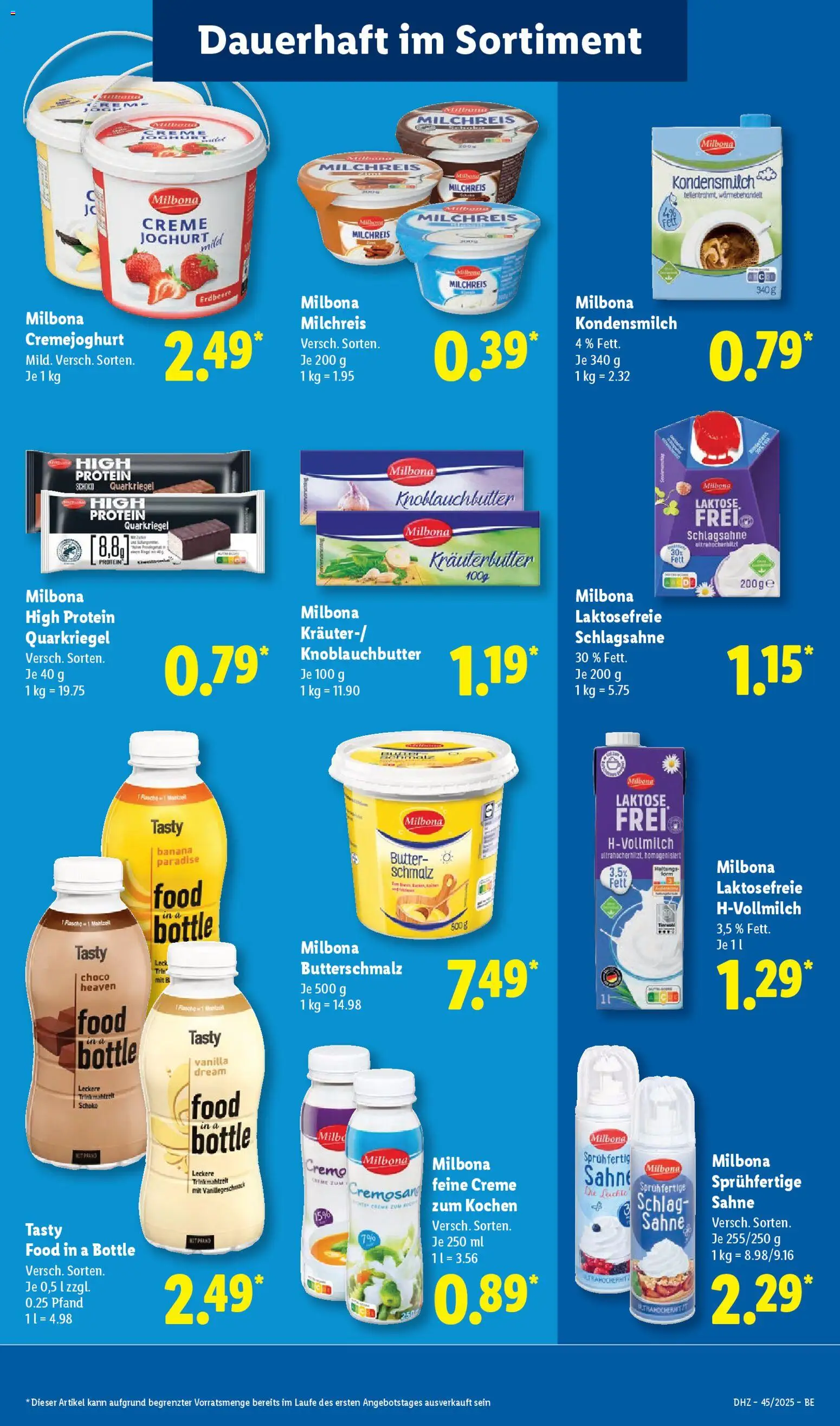 Lidl Prospekt Zossen – gültig ab 03.11.2025 | Seite: 11 | Produkte: Butterschmalz, Schlagsahne, Joghurt, Sahne