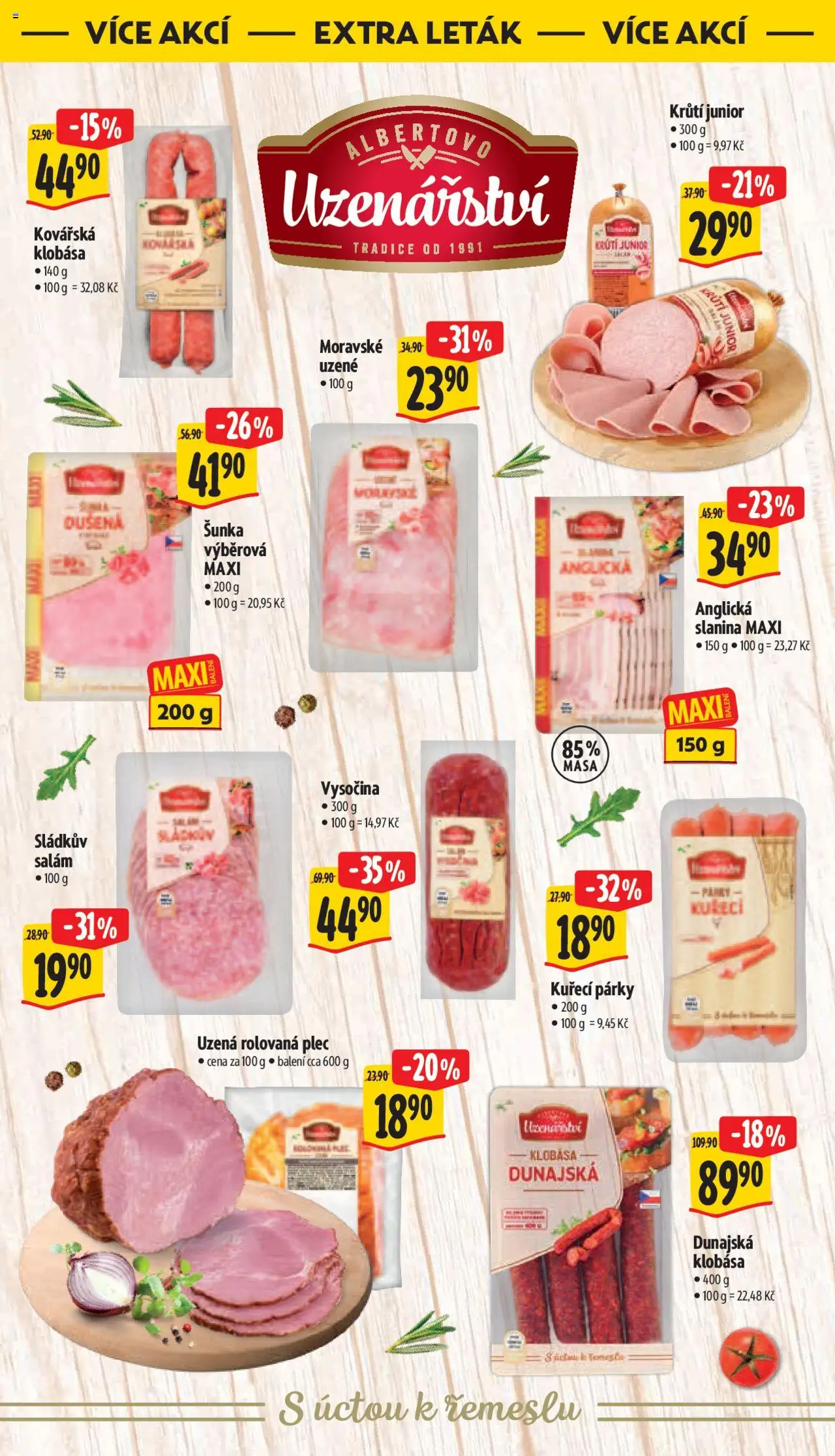 Albert leták - Supermarket od 06.08.2025 | Strana: 32 | Produkty: Salám, Anglická slanina, Vysočina, Slanina