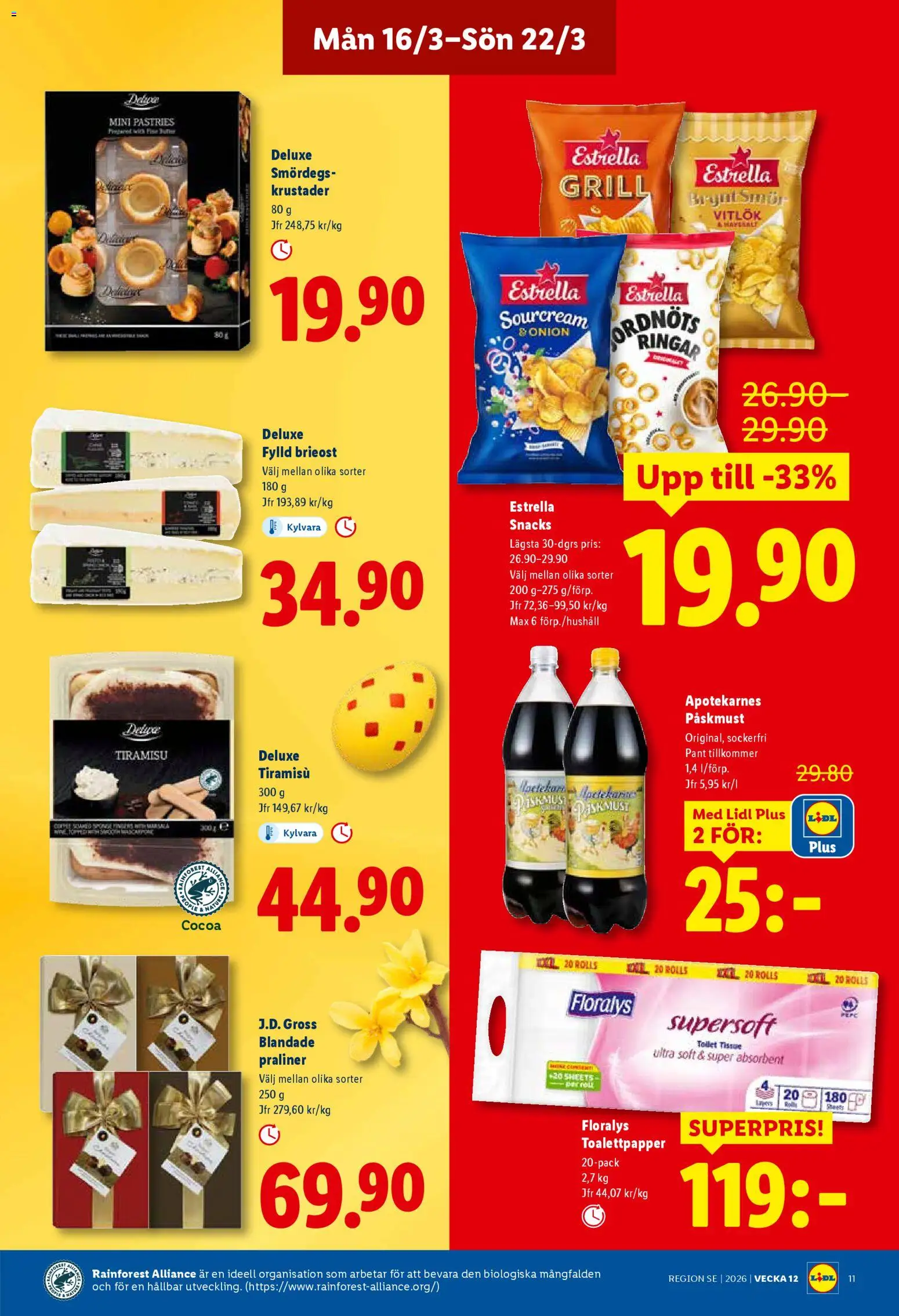Lidl reklamblad aktuell från 16.03.2026 | Sida: 11 | Produkter: Grill, Toalettpapper, Brieost, Vitlök