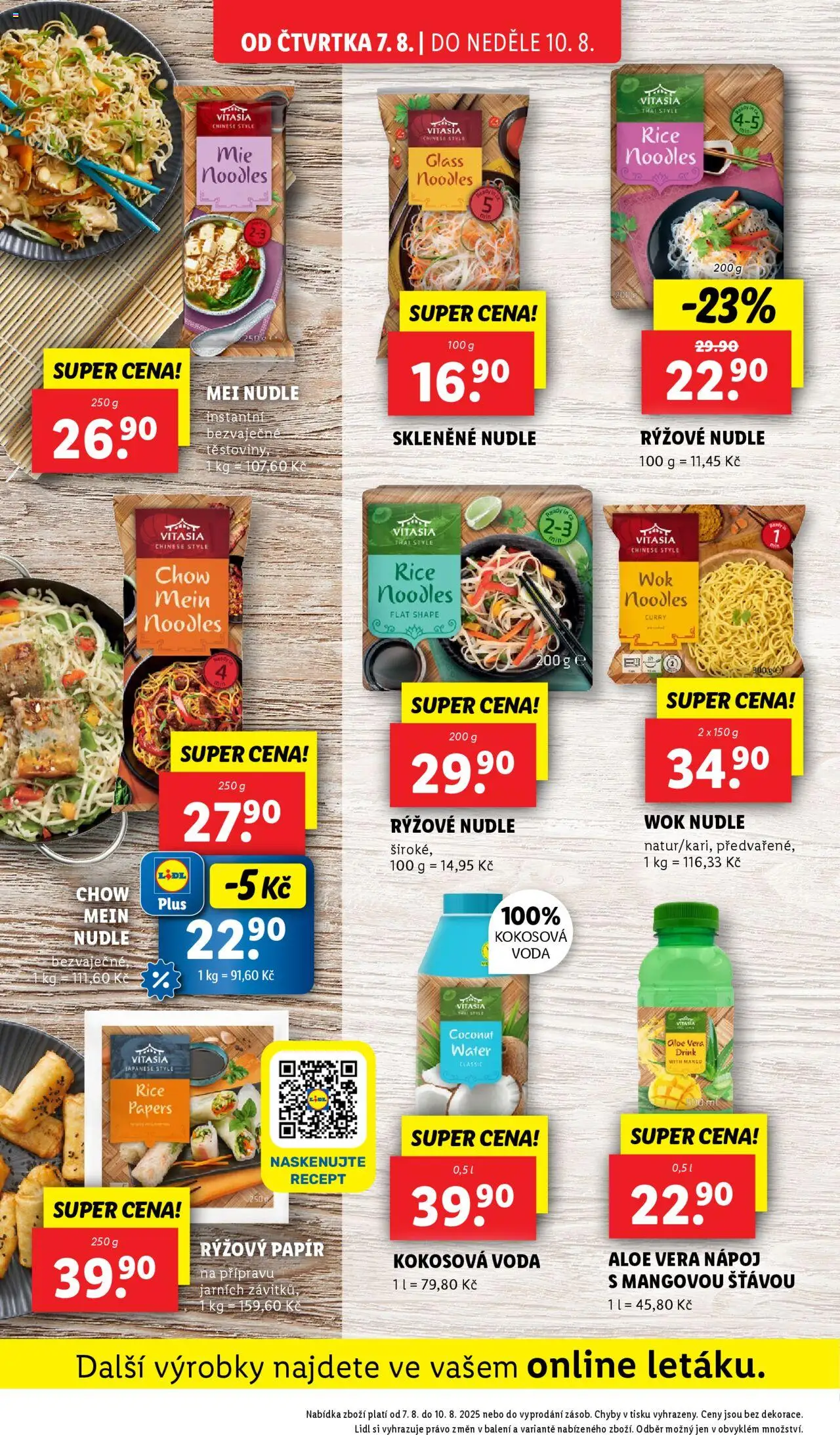 Lidl leták od 07.08.2025 | Strana: 20 | Produkty: Rýžový papír, Voda, Těstoviny, Kokosová voda
