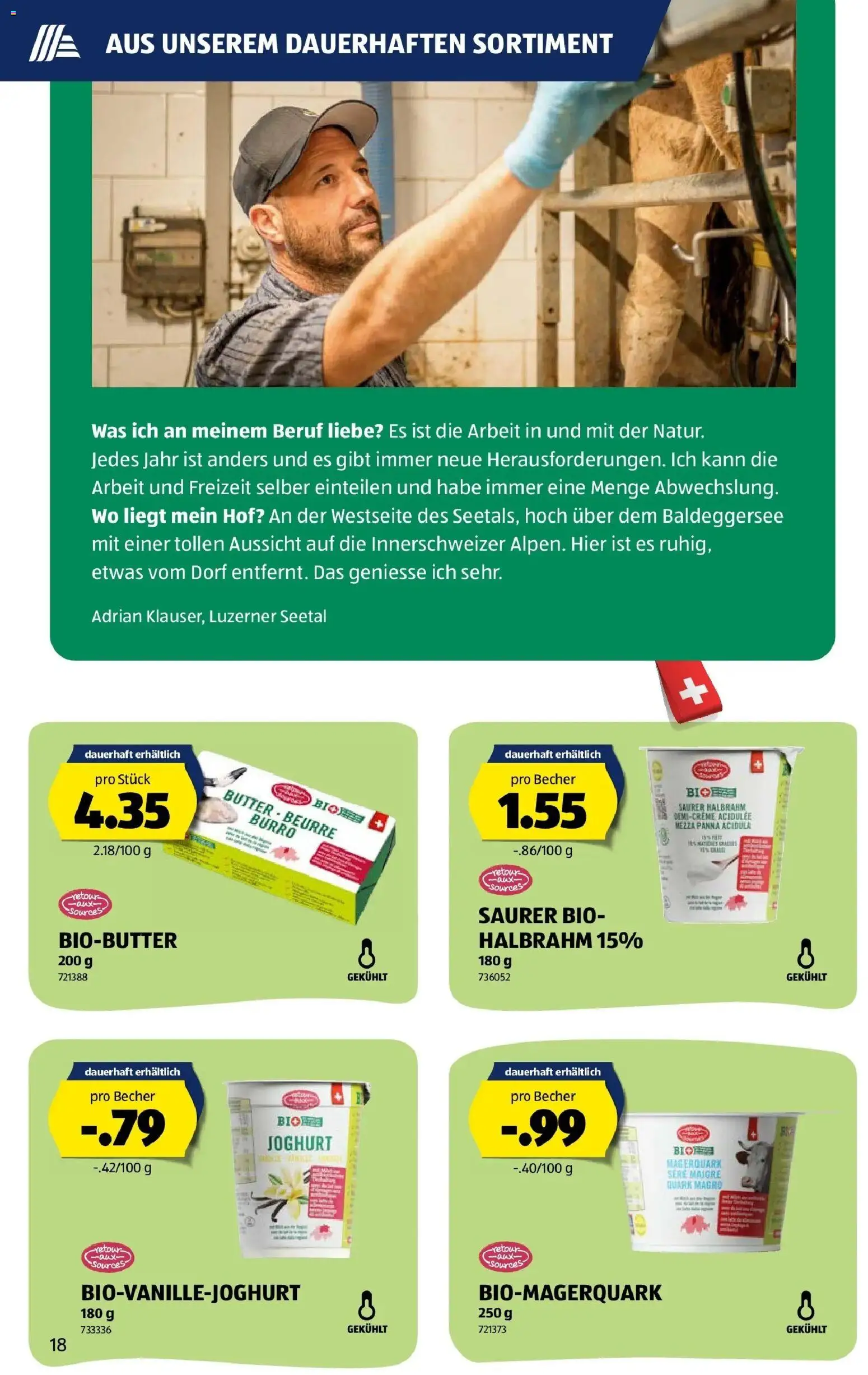 Aldi - Aldi Suisse: Wochenangebote – gültig ab 26.02.2026 | Seite: 18 | Produkte: Quark, Butter, Joghurt, Saurer Halbrahm