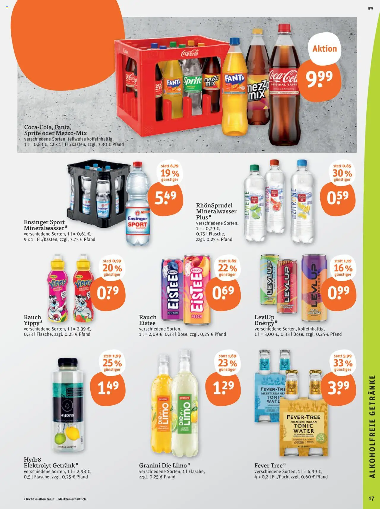 Tegut Bayern - gültig ab dem 07.08.2025 | Seite: 19 | Produkte: Cola, Mineralwasser, Granini, Rhonsprudel
