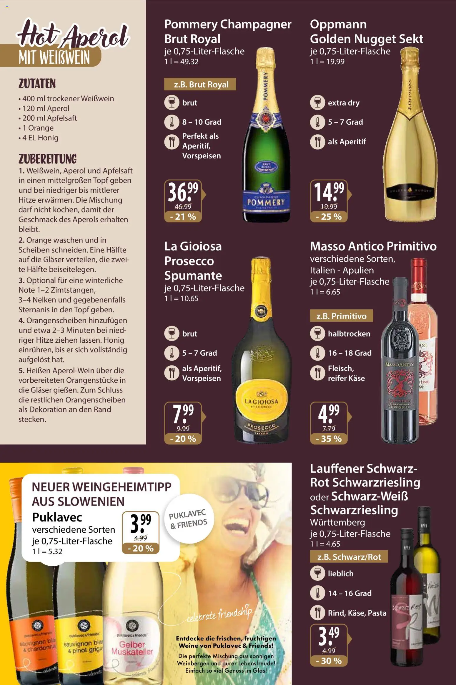 V-Markt - Feinkostbeilage 2025 – gültig ab 04.12.2025 | Seite: 14 | Produkte: Käse, Weißwein, Apfelsaft, Prosecco