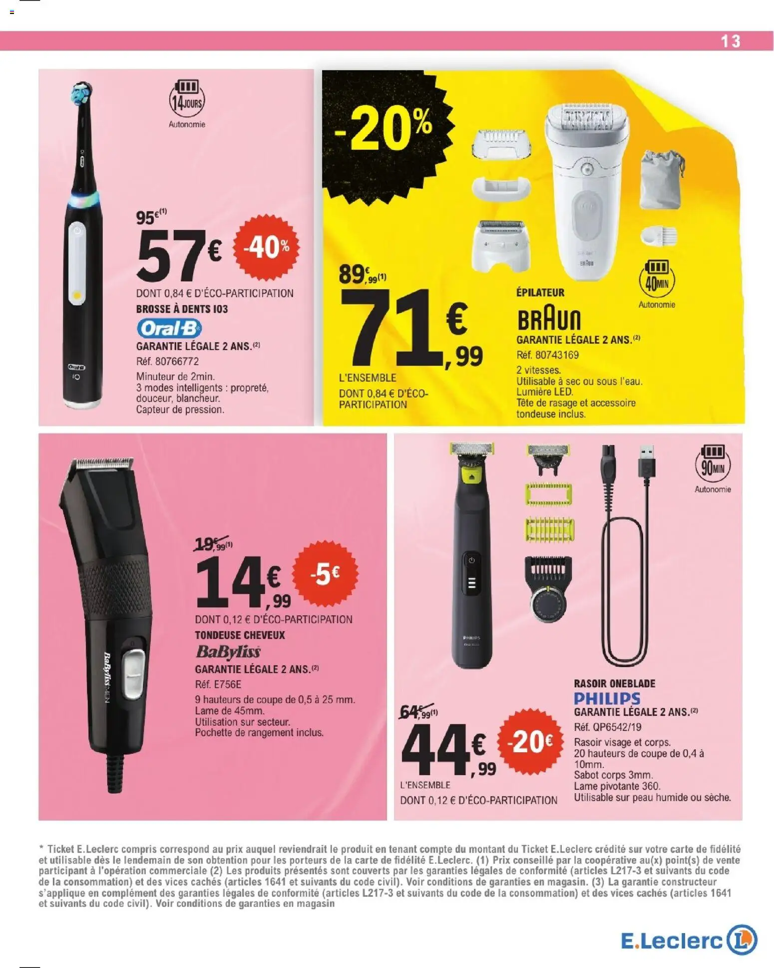 {H1} | Page: 13 | Produits: Oral-b, Tondeuse, Brosse, Brosse à dents