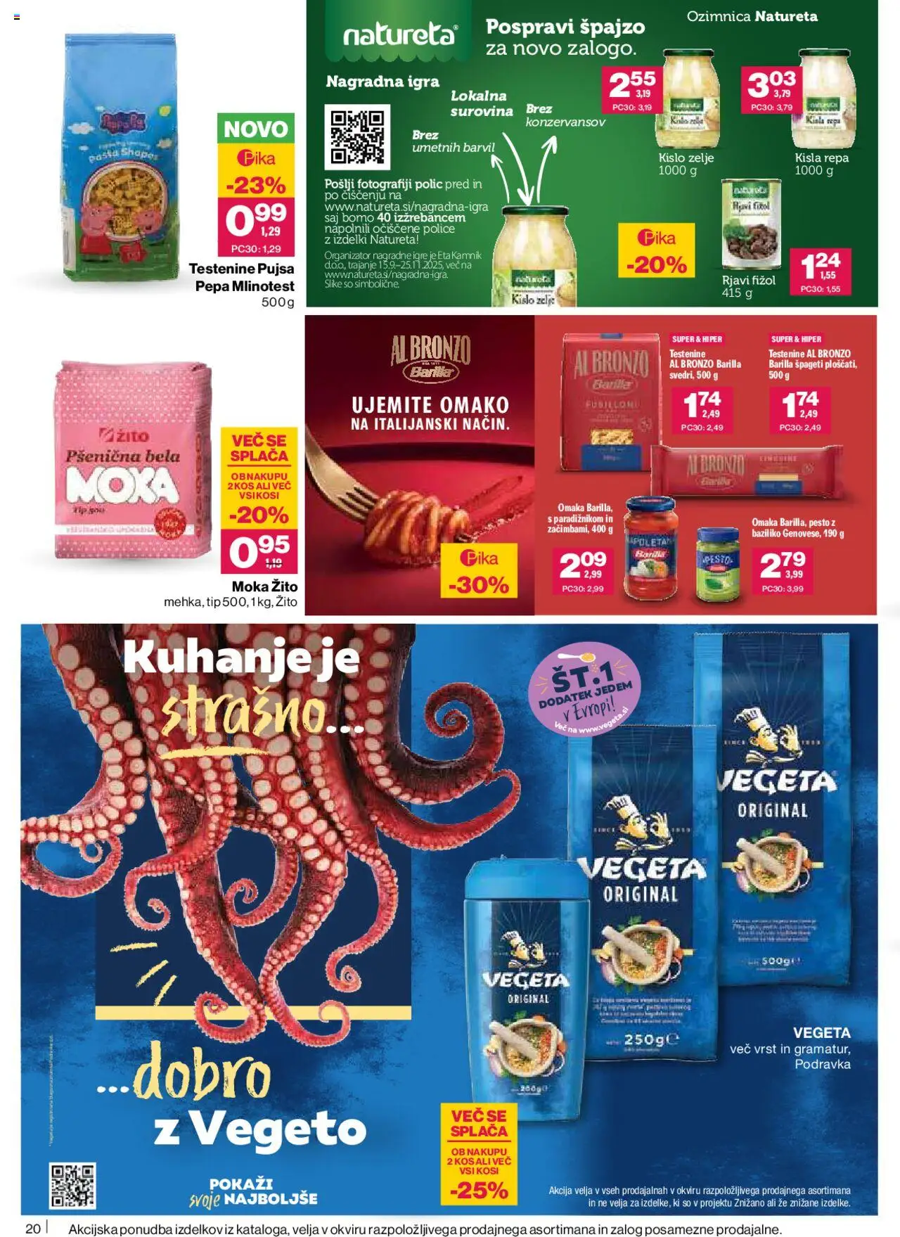 Novi Mercator katalog ponudbe – veljaven od 16.10.2025 | Stran: 22 | Izdelki: Kos, Pesto, Spageti, Omaka