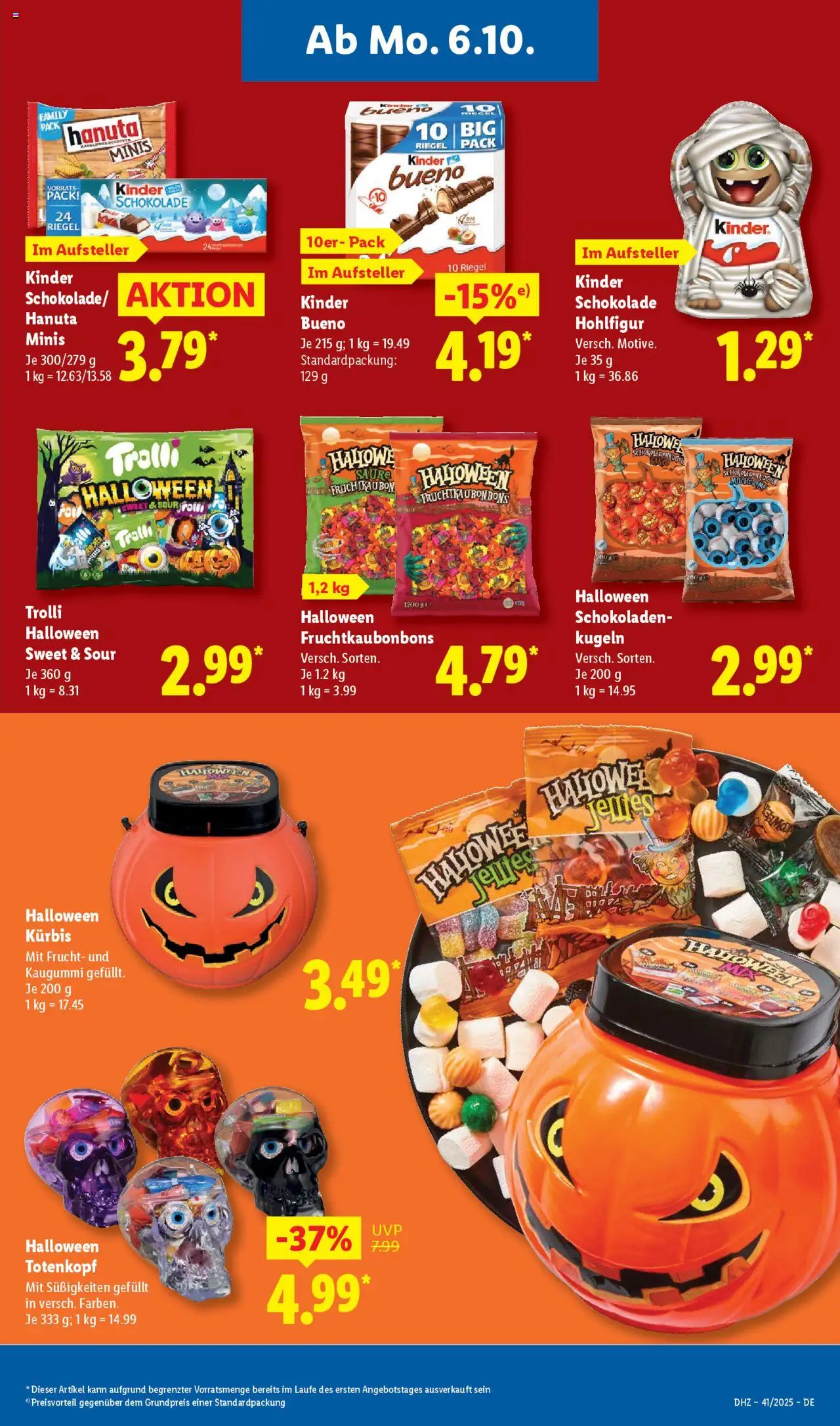 Lidl Prospekt Nagold – gültig ab 06.10.2025 | Seite: 25 | Produkte: Kinder schokolade, Schokolade, Kürbis, Süßigkeiten