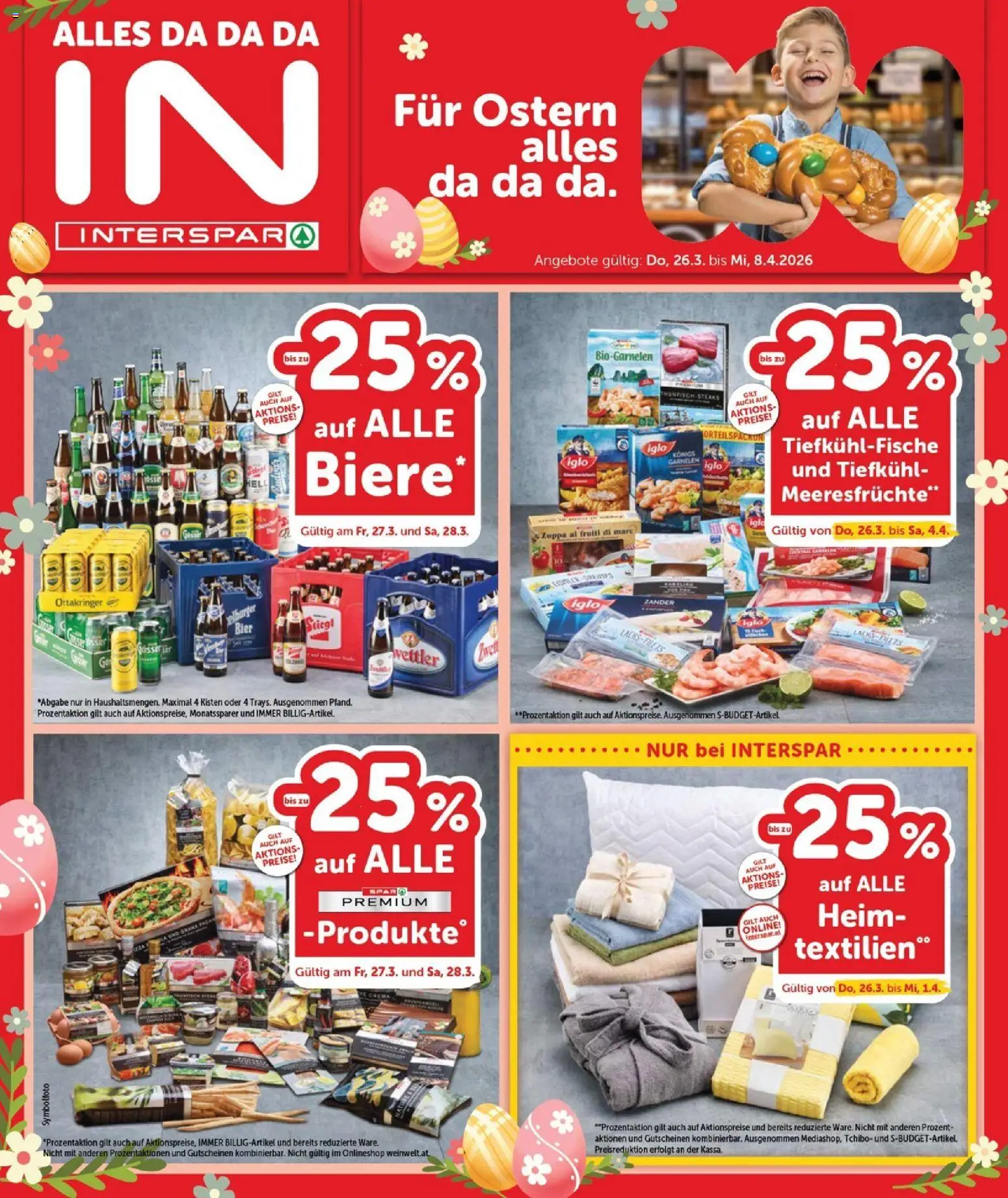 Interspar Flugblatt - Burgenland gültig ab 26.03.2026 | Seite: 1 | Produkte: Meeresfrüchte, Bier
