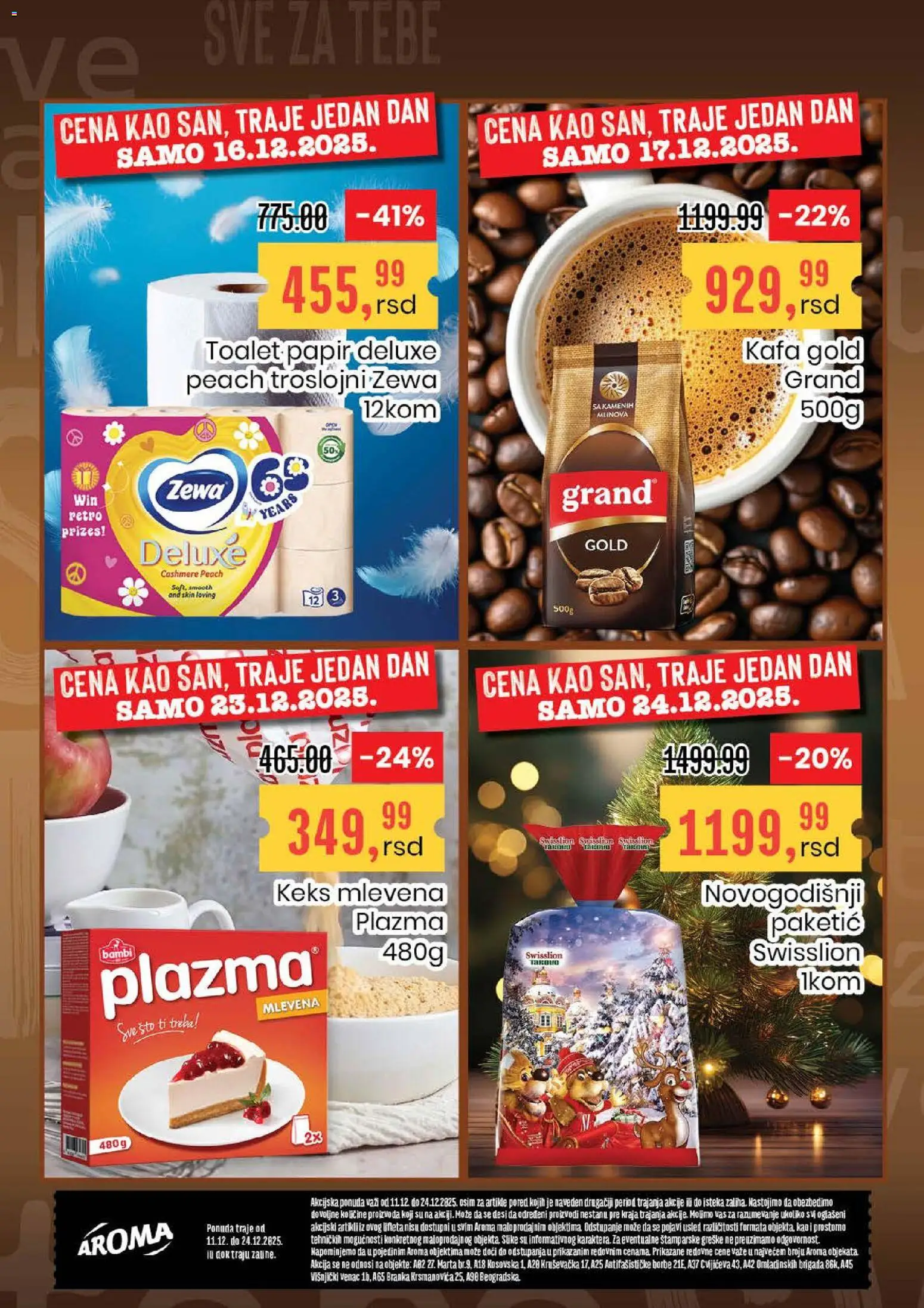 Aroma Market katalog - važi od 11.12.2025 | Strana: 24 | Proizvode: Keks, Sto, Plazma, Kafa