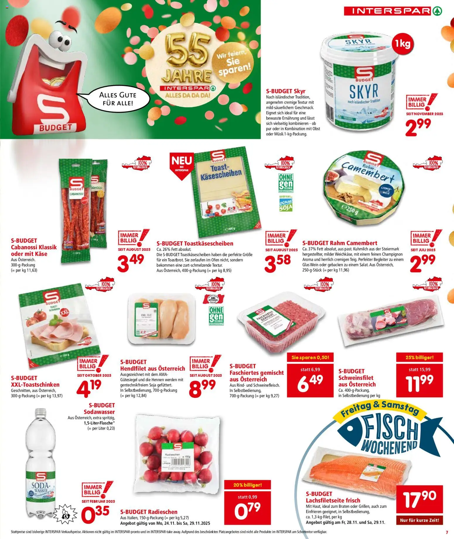 Interspar Flugblatt - Osttirol gültig ab 27.11.2025 | Seite: 8 | Produkte: Obst, Ofen, Käse, Fisch